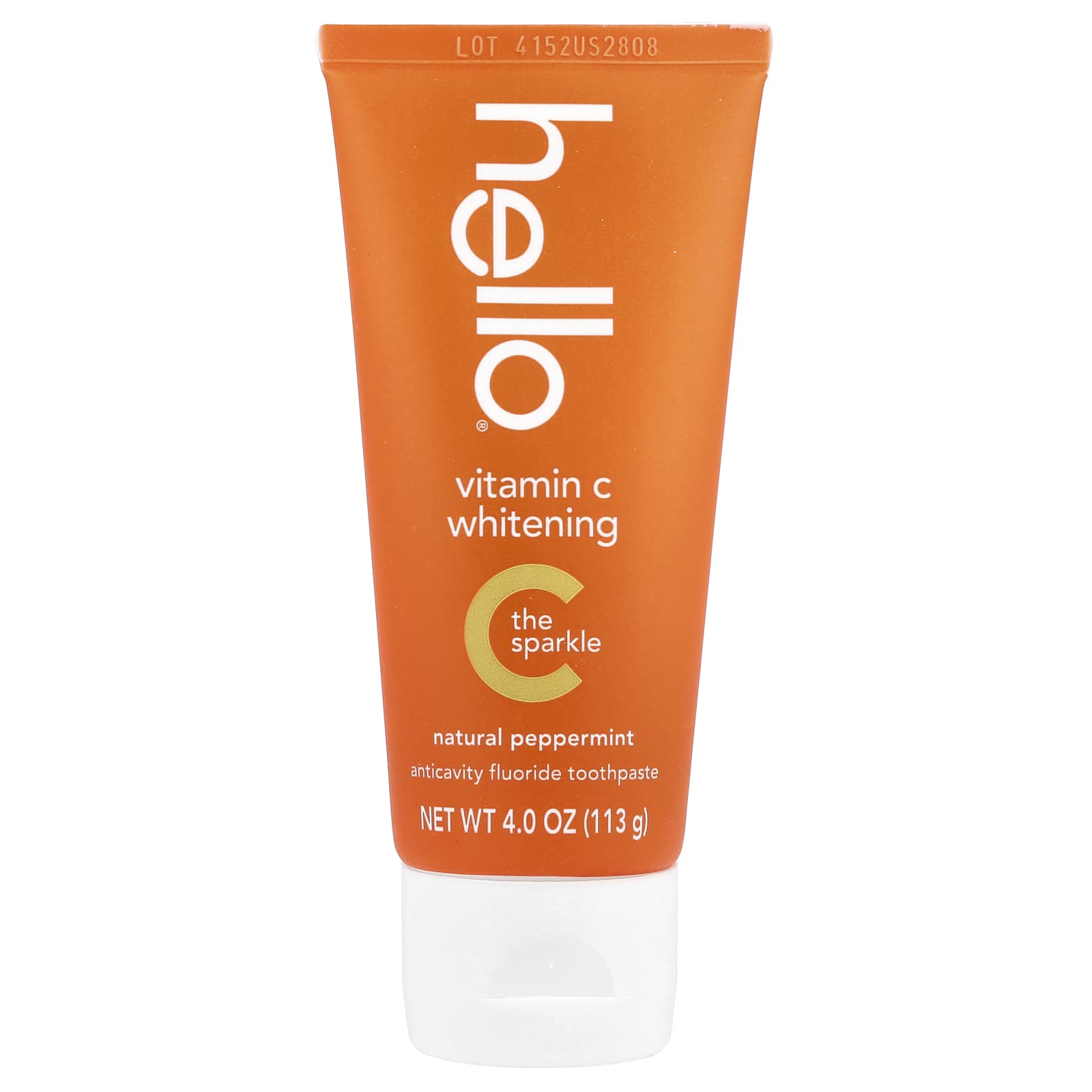 Hello, Vitamin C Whitening, Anticavity Fluoride Toothpaste, Natural Peppermint, 4 oz (113 g)