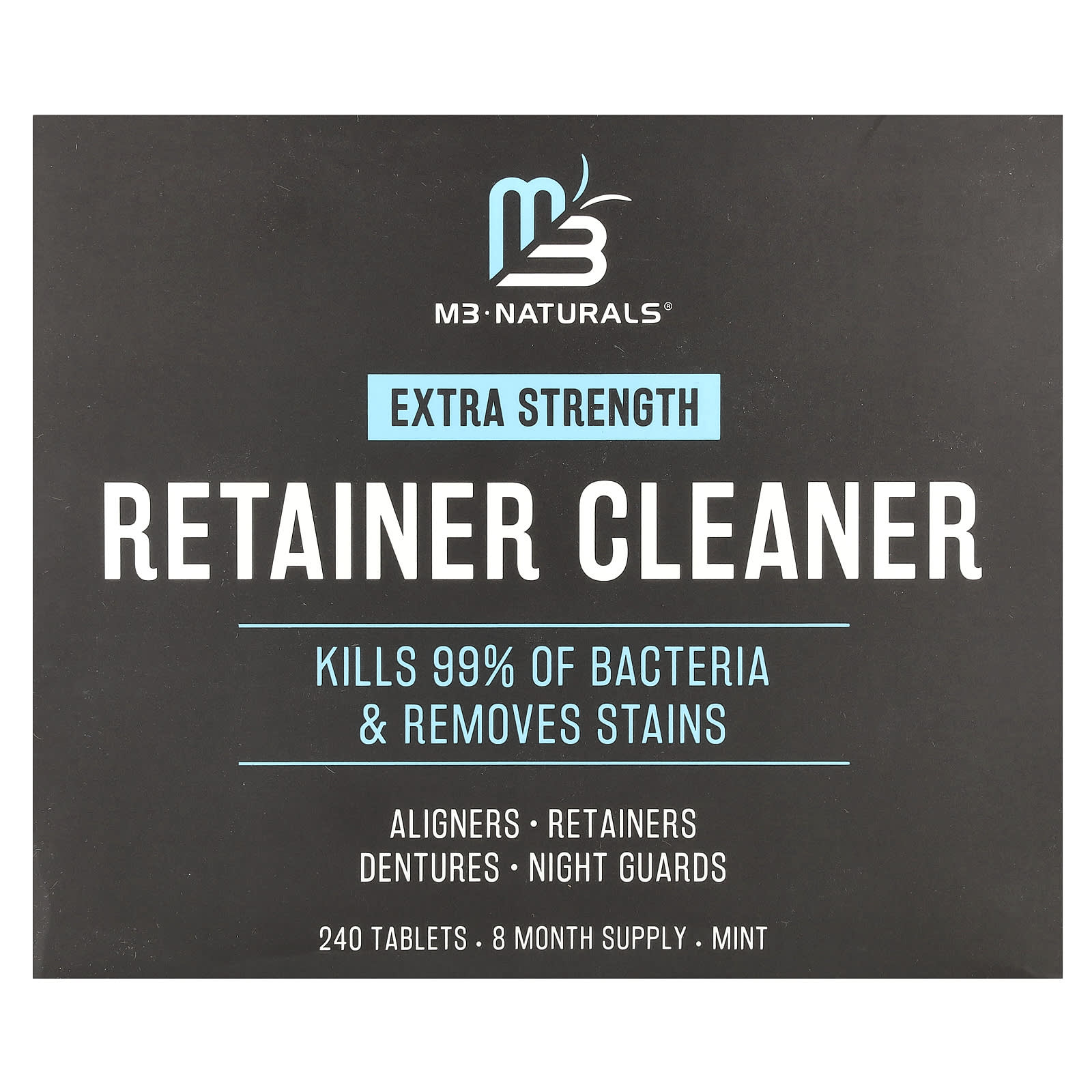 M3 Naturals, Retainer Cleaner, Mint, 240 Tablets