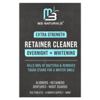 M3 Naturals, Retainer Cleaner, Overnight + Whitening, Mint, 120 Tablets