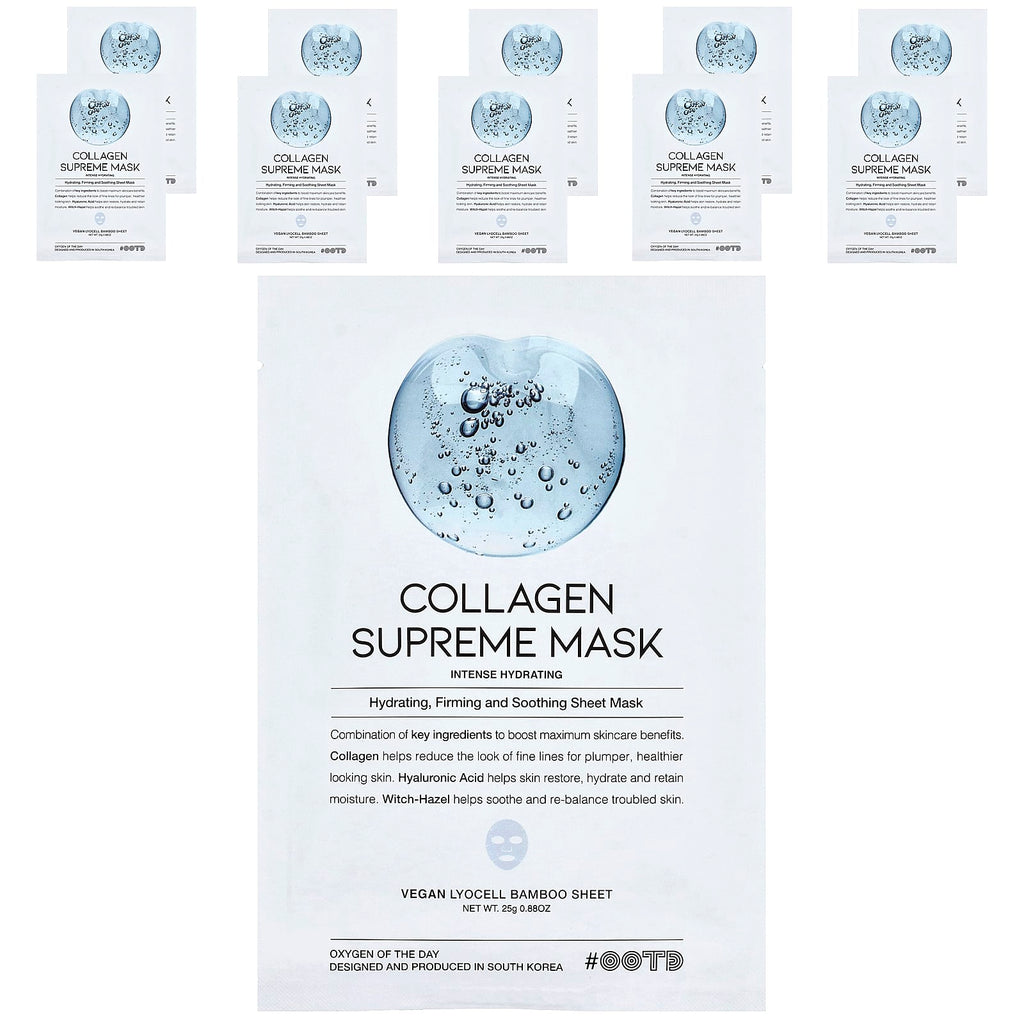 OOTD, Collagen Supreme Beauty Mask, 10 Sheets, 0.88 oz (25 g) Each