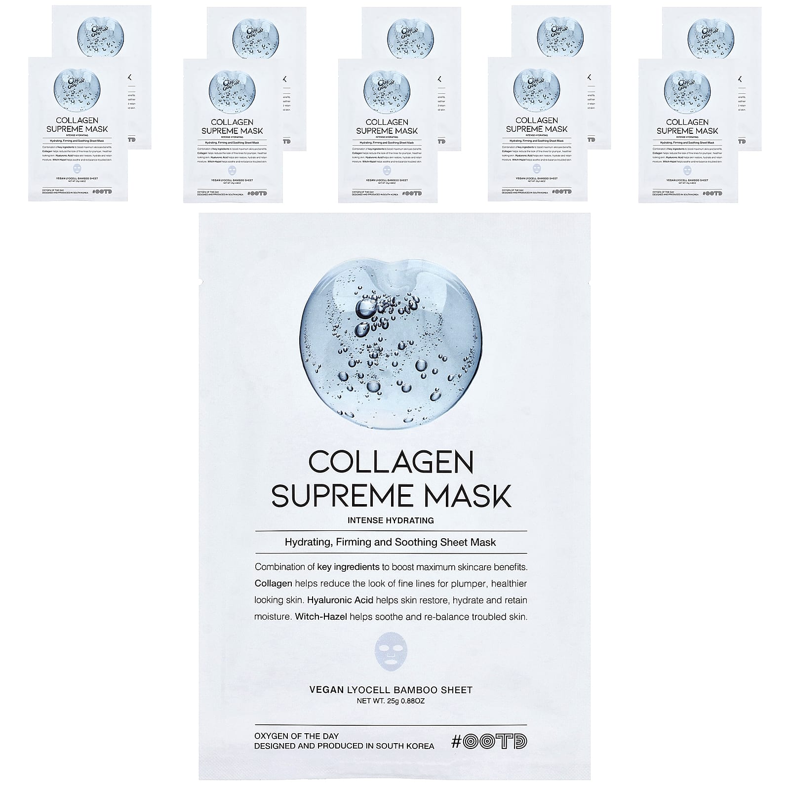 OOTD, Collagen Supreme Beauty Mask, 10 Sheets, 0.88 oz (25 g) Each