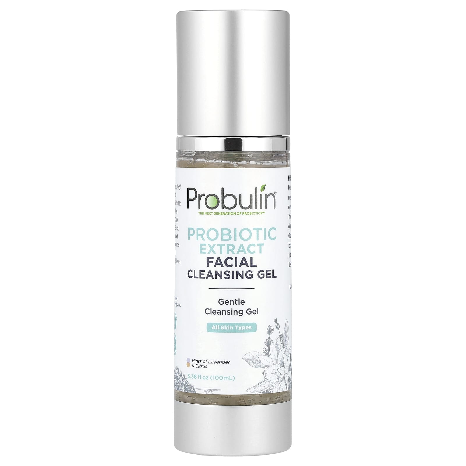 Probulin, Probiotic Extract Facial Cleansing Gel, Lavender & Citrus, 3.38 fl oz (100 ml)