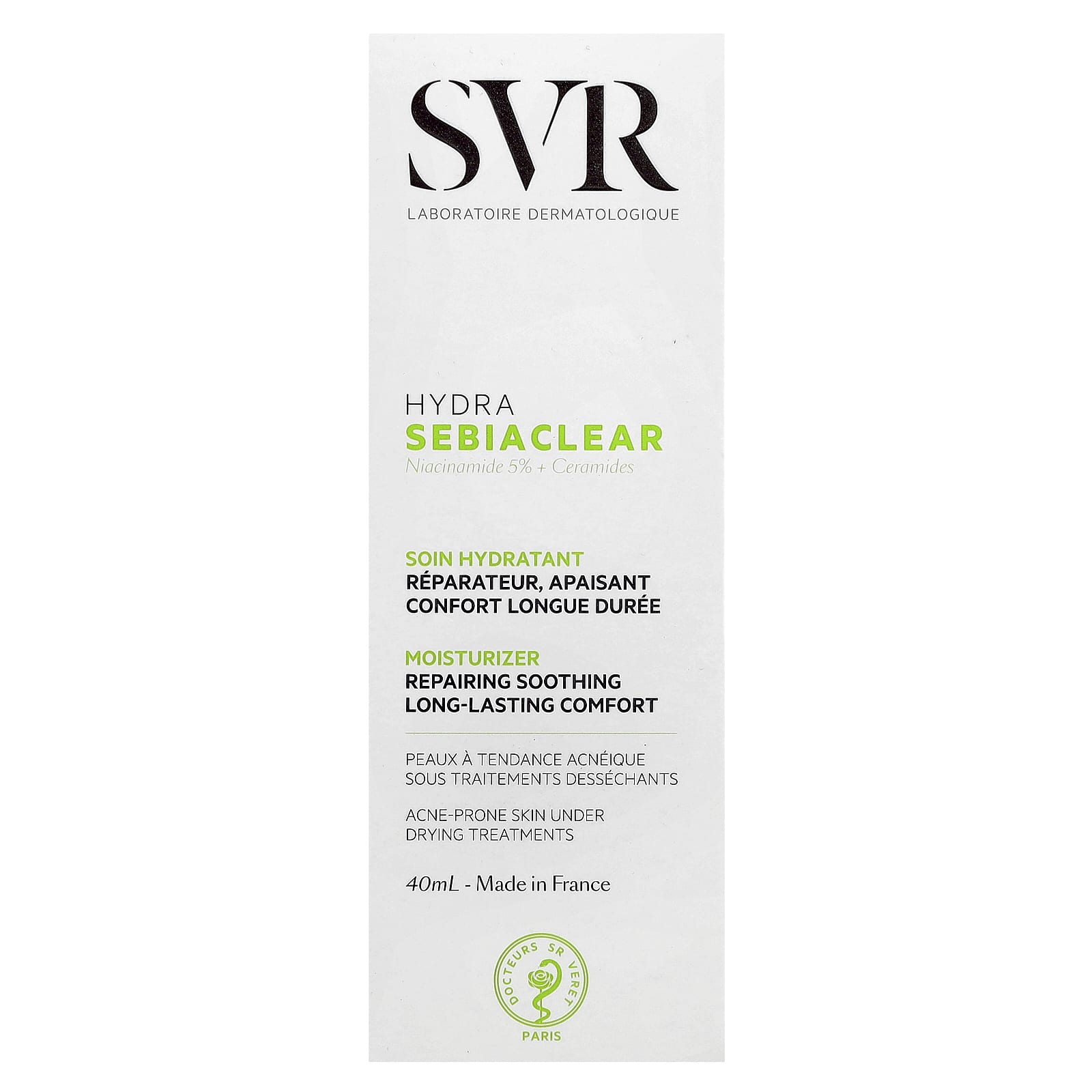 SVR, Hydra Sebiaclear, Moisturizer, Acne-Prone Skin, 1.3 fl oz (40 ml)