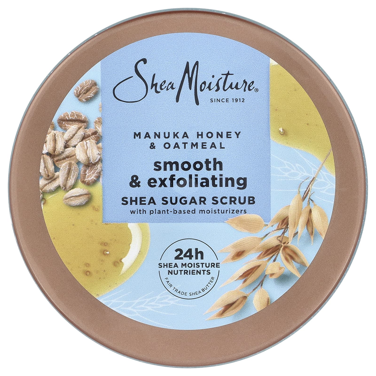 SheaMoisture, Smooth & Exfoliating Shea Sugar Scrub, Manuka Honey & Oatmeal, 12 oz (340 g)