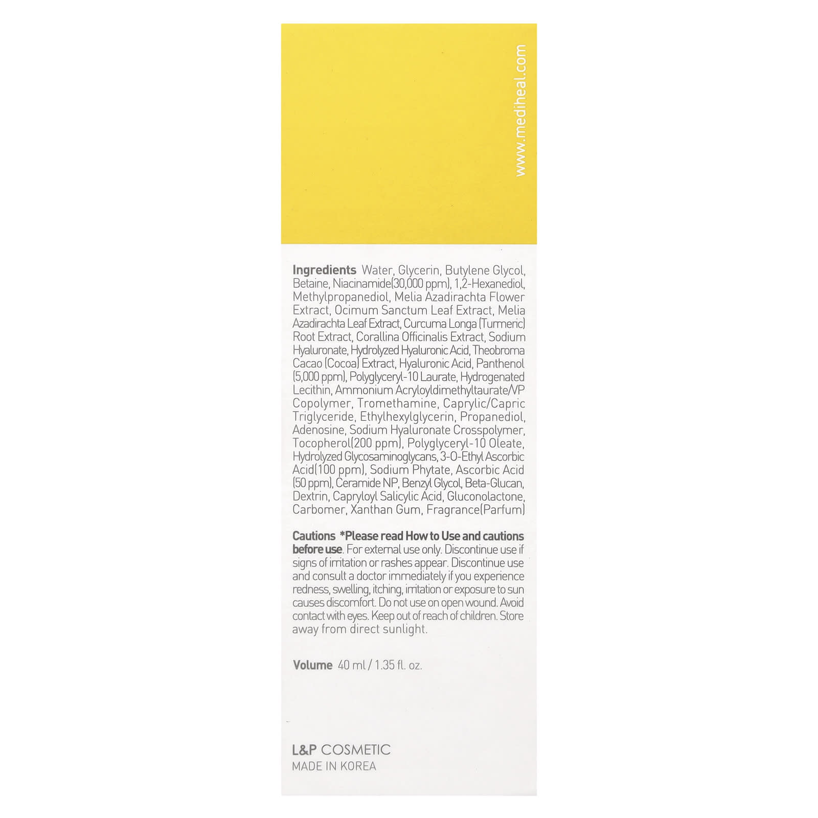 MEDIHEAL, Vitamin C Brightening Serum With Niacinamide, 1.35 fl oz (40 ml)
