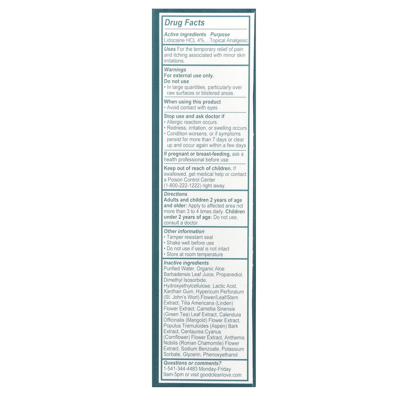 Good Clean Love, Relief Gel, Pain & Itch Gel, 1 fl oz (29 ml)