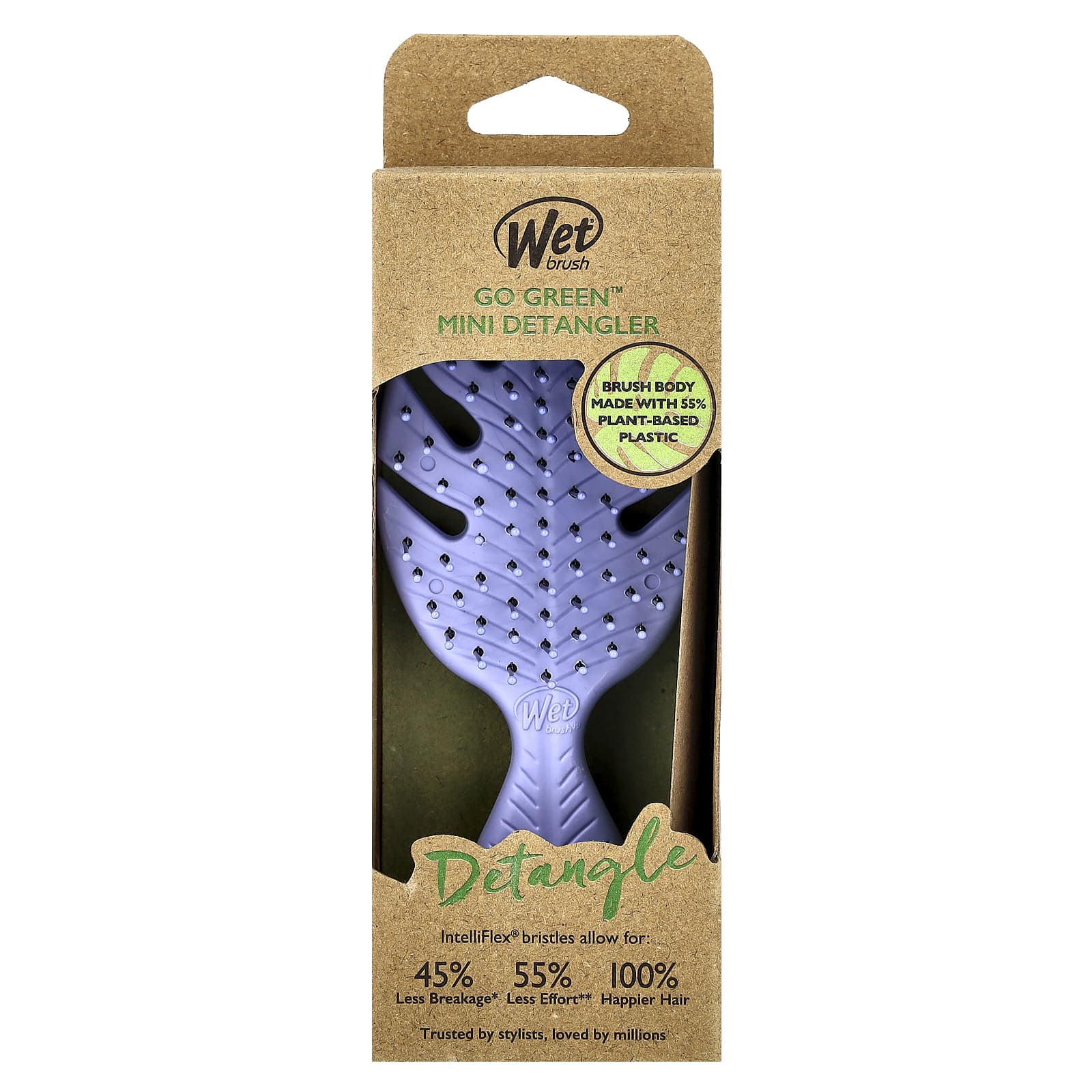 Wet Brush, Go Green™ Mini Detangler, Purple, 1 Brush