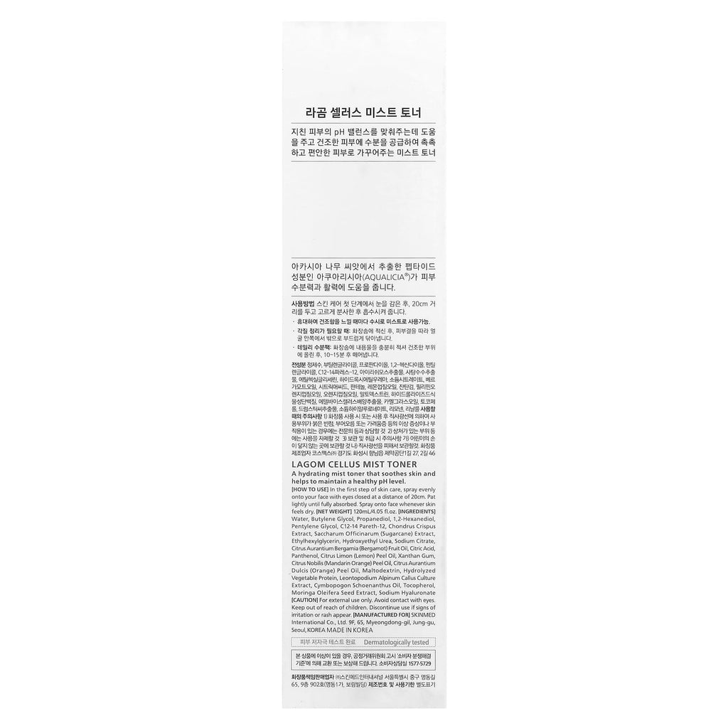 LAGOM, Cellus Mist Toner, 4.05 fl oz (120 ml)