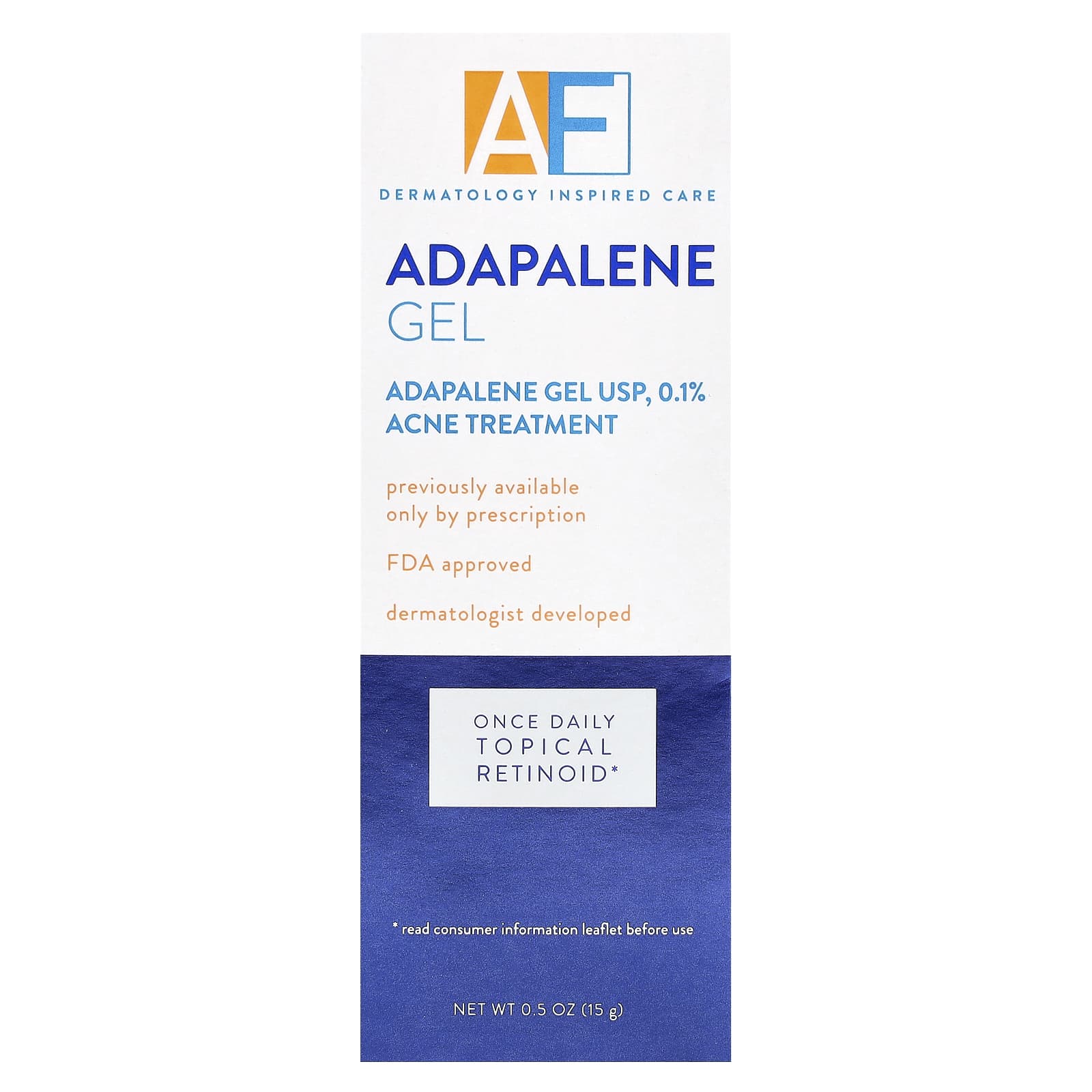 ACNE FREE, Adapalene Gel USP, 0.1%, Acne Treatment , 0.5 oz (15 g)