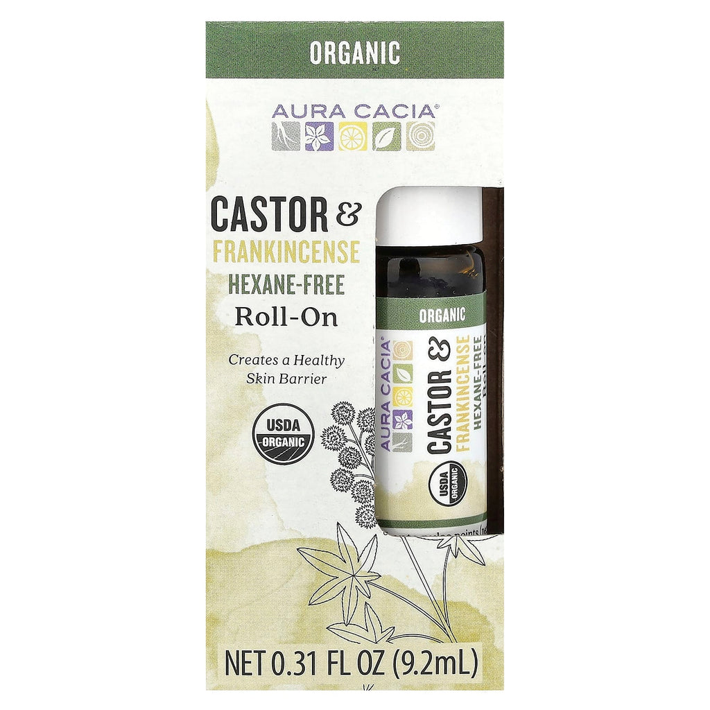 Aura Cacia, Roll-On, Castor & Frankincense, 0.31 fl oz (9.2 ml)
