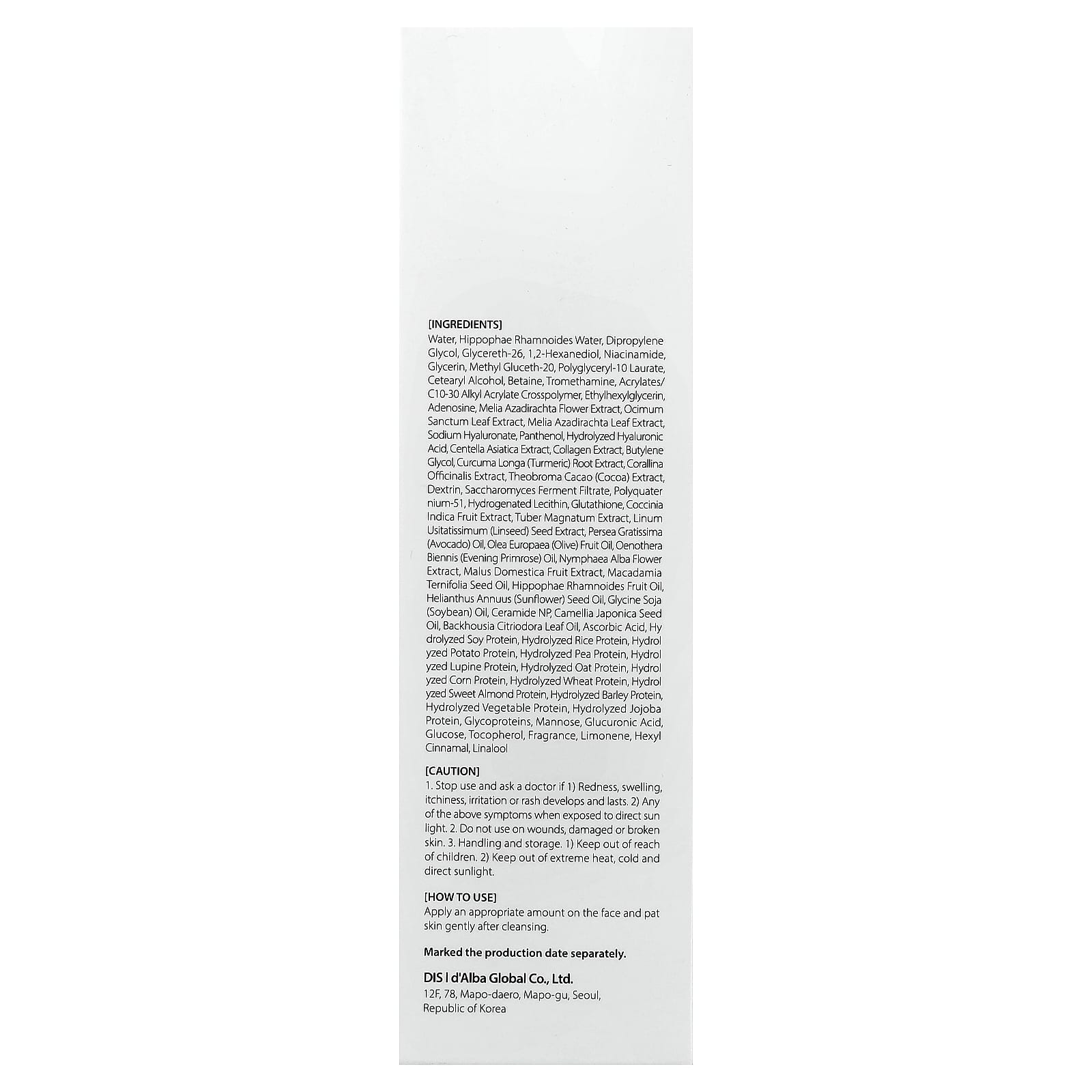 d'Alba, Vita Toning Serum Toner , 6.08 fl oz (180 ml)