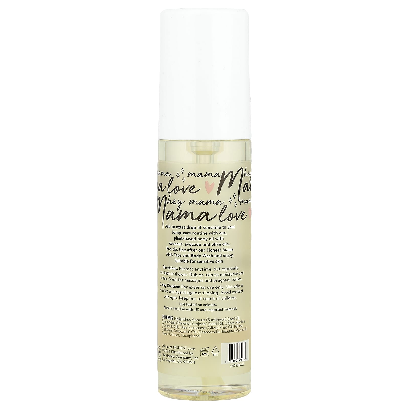 The Honest Company, Glow On Body Oil, Unscented, 4.2 fl oz (124 ml)