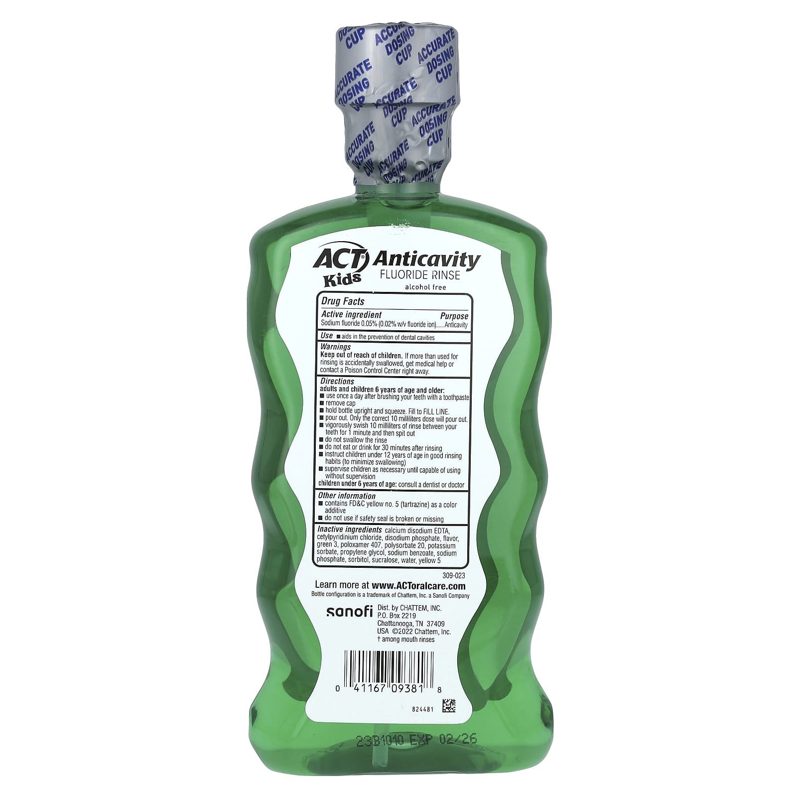 Act, Kid's, Anticavity Fluoride Rinse, Alcohol Free, Wild Watermelon, 16.9 fl oz (500 ml)