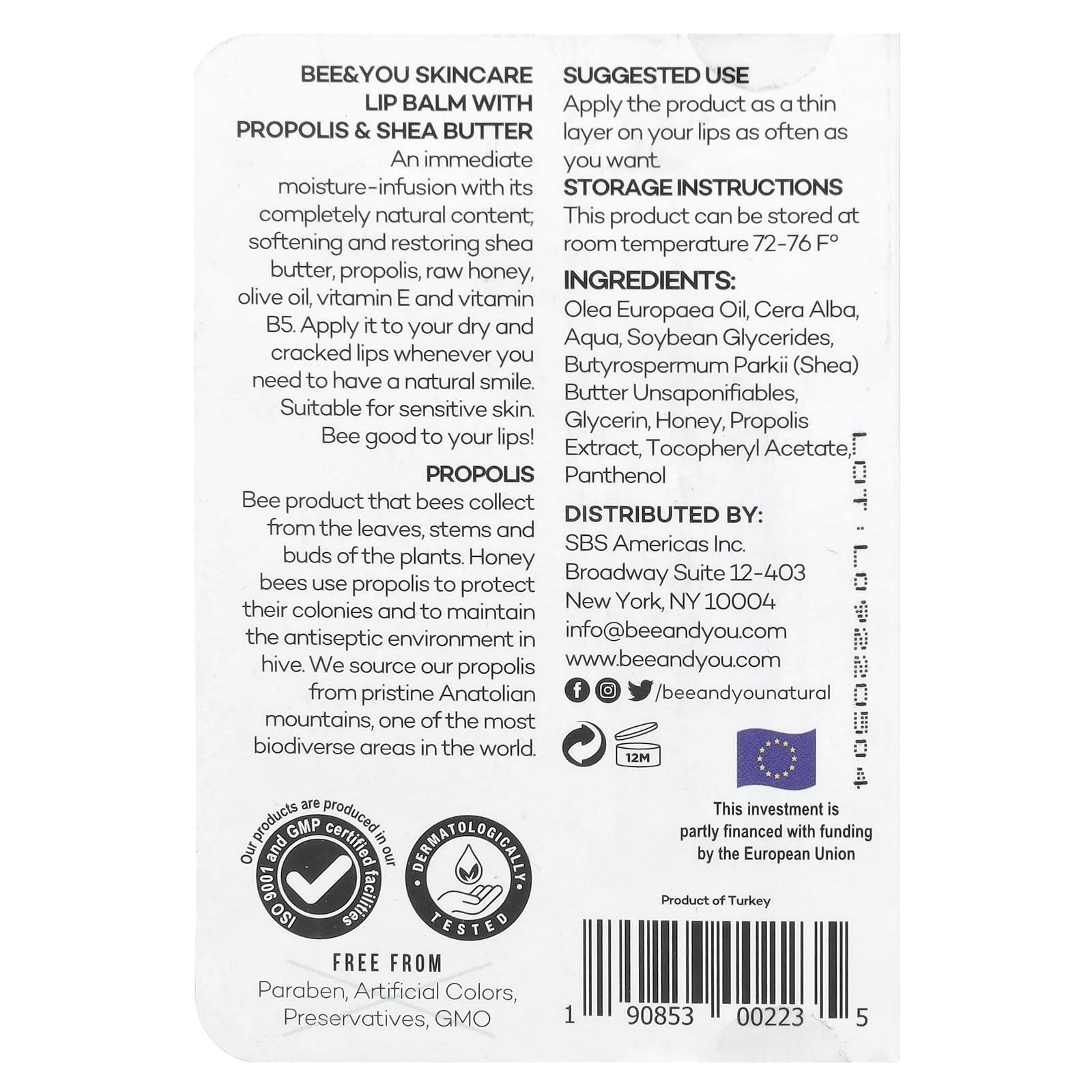 Bee & You, Moisturizing Lip Balm, 0.34 fl oz (10 ml)