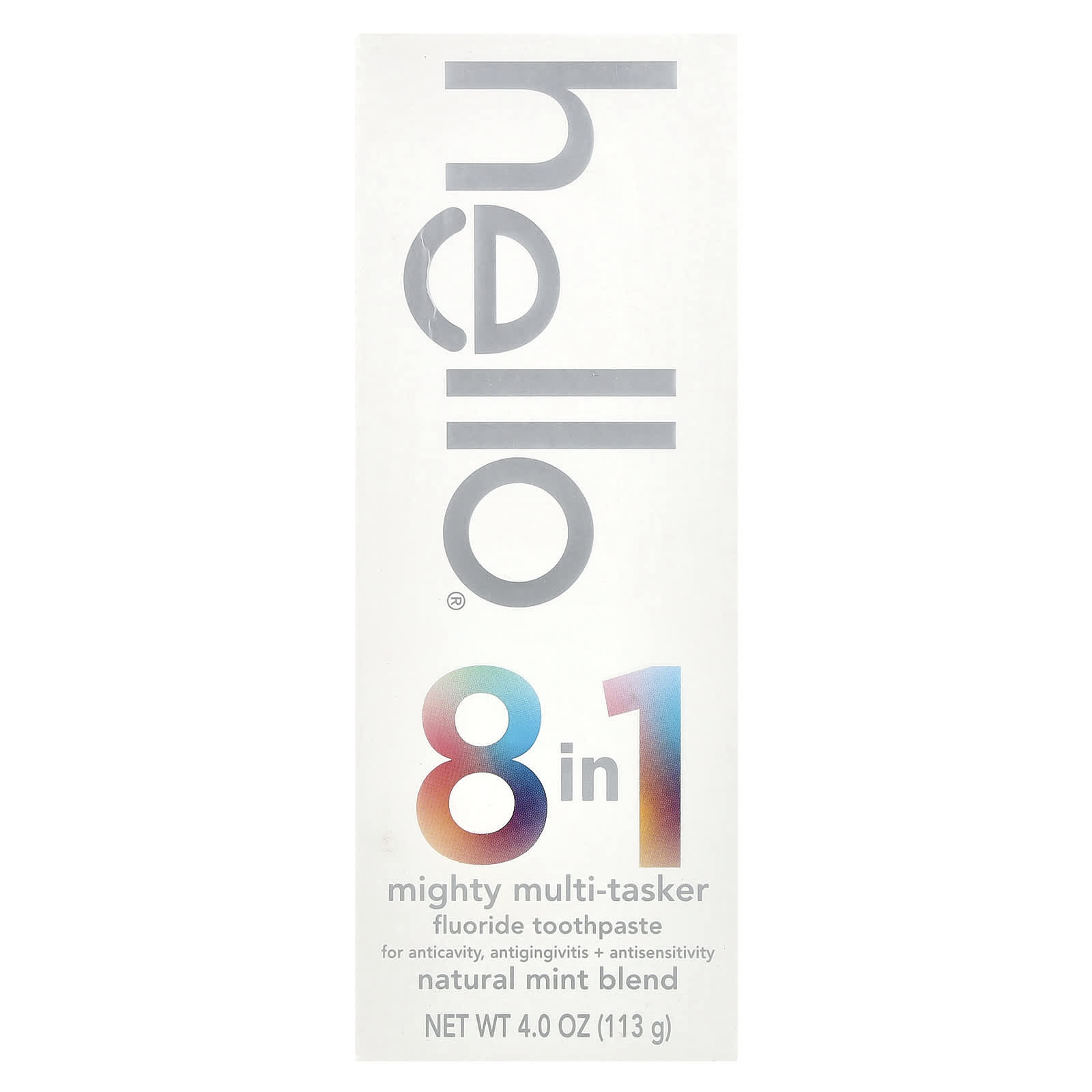 Hello, 8 in 1 Mighty Multi-Tasker Fluoride Toothpaste, Natural Mint Blend, 4 oz (113 g)