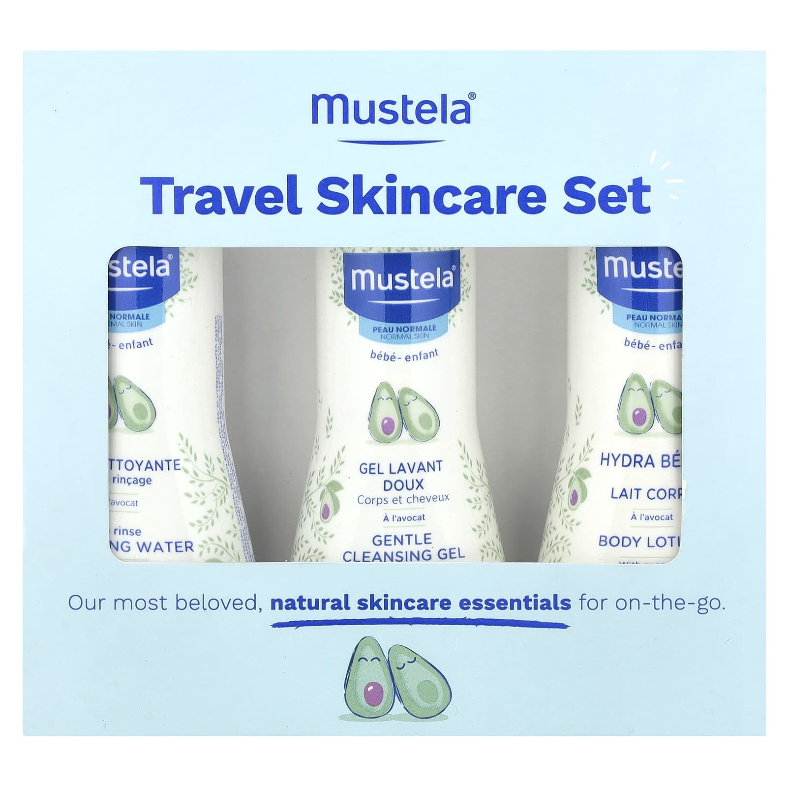 Mustela, Travel Skincare Set, 3 Pieces