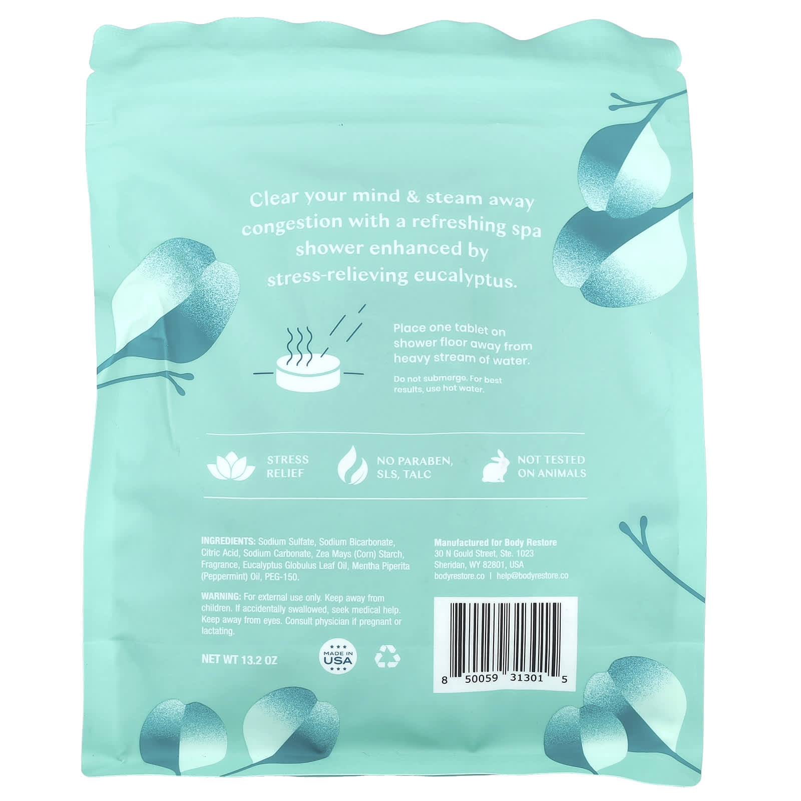 Body Restore, Shower Steamers, Eucalyptus, 15 Tablets, 13.2 oz