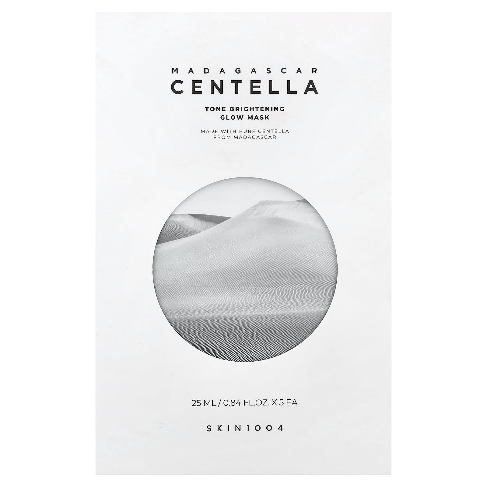 SKIN1004, Madagascar Centella, Tone Brightening Glow Beauty Mask, 5 Sheets, 0.84 fl oz (25 ml) Each