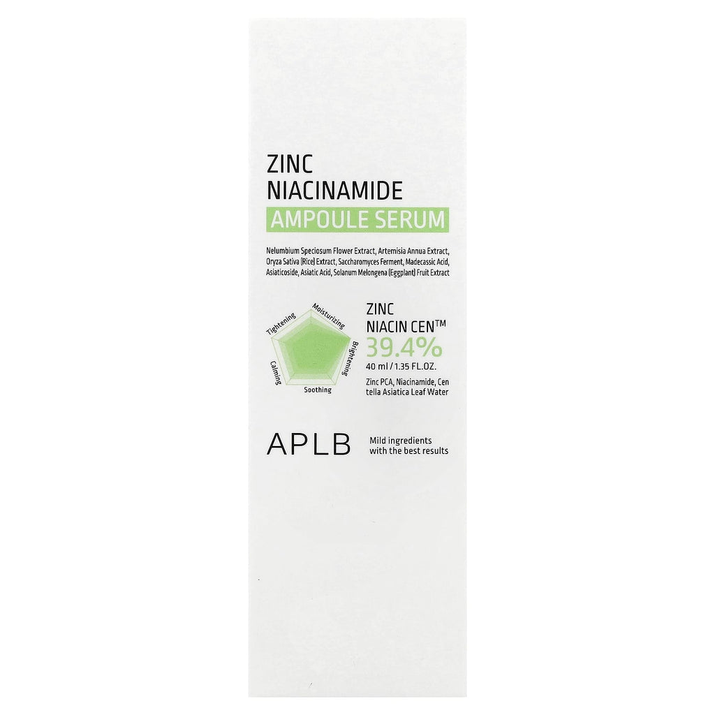 APLB, Zinc Niacinamide Ampoule Serum , 1.35 fl oz (40 ml)