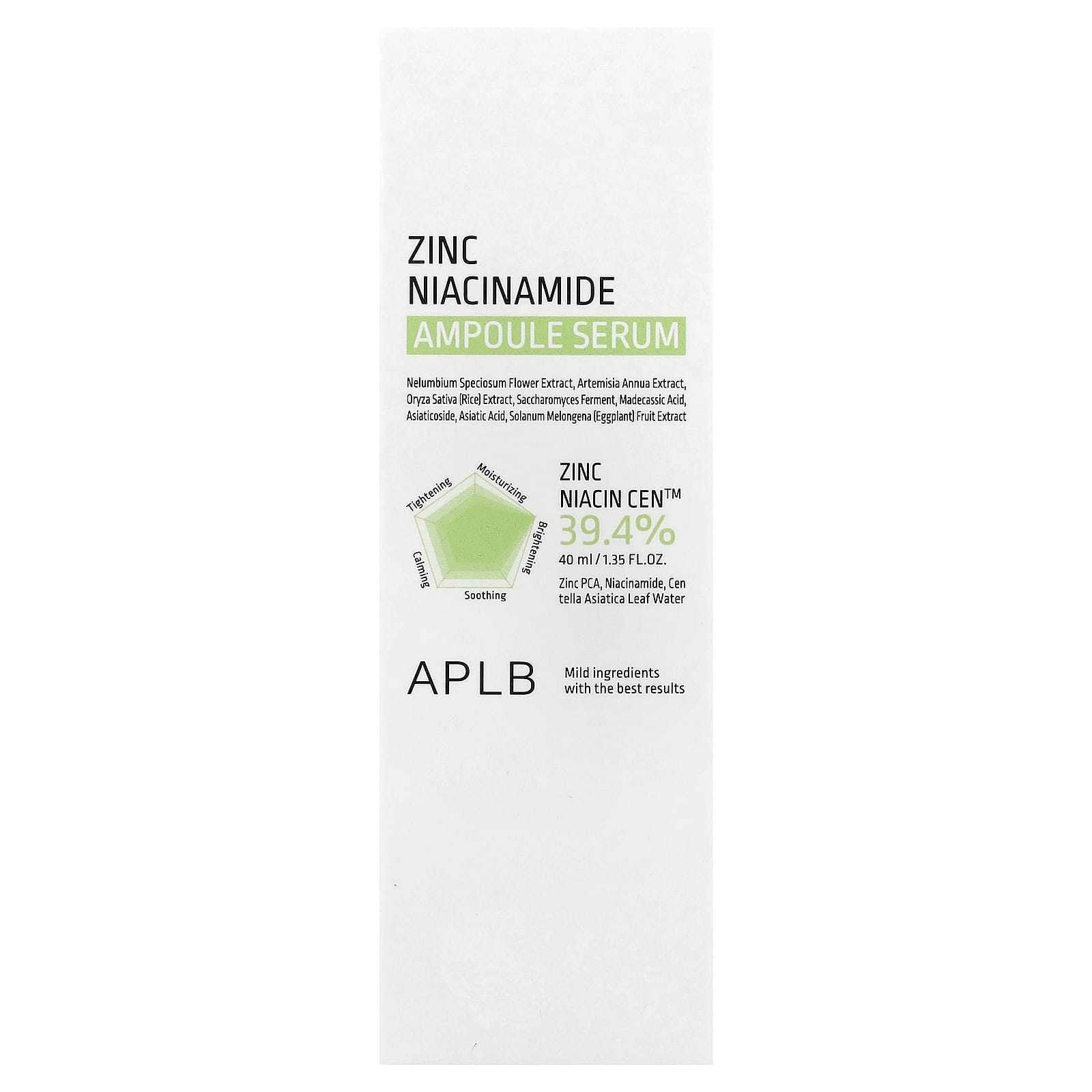 APLB, Zinc Niacinamide Ampoule Serum , 1.35 fl oz (40 ml)