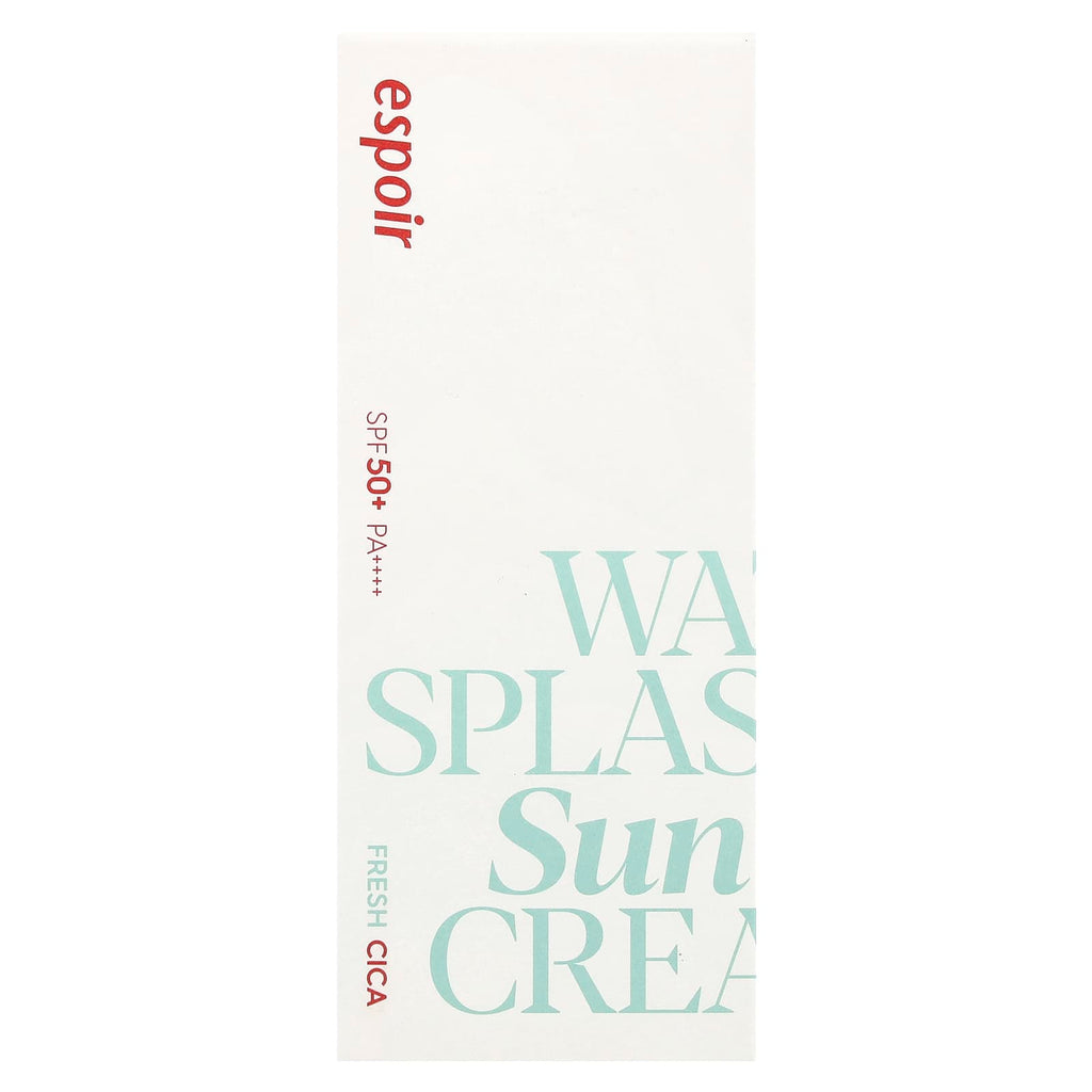 Espoir, Water Splash Sun Cream, Fresh Cica, SPF 50+ PA++++, 60 ml