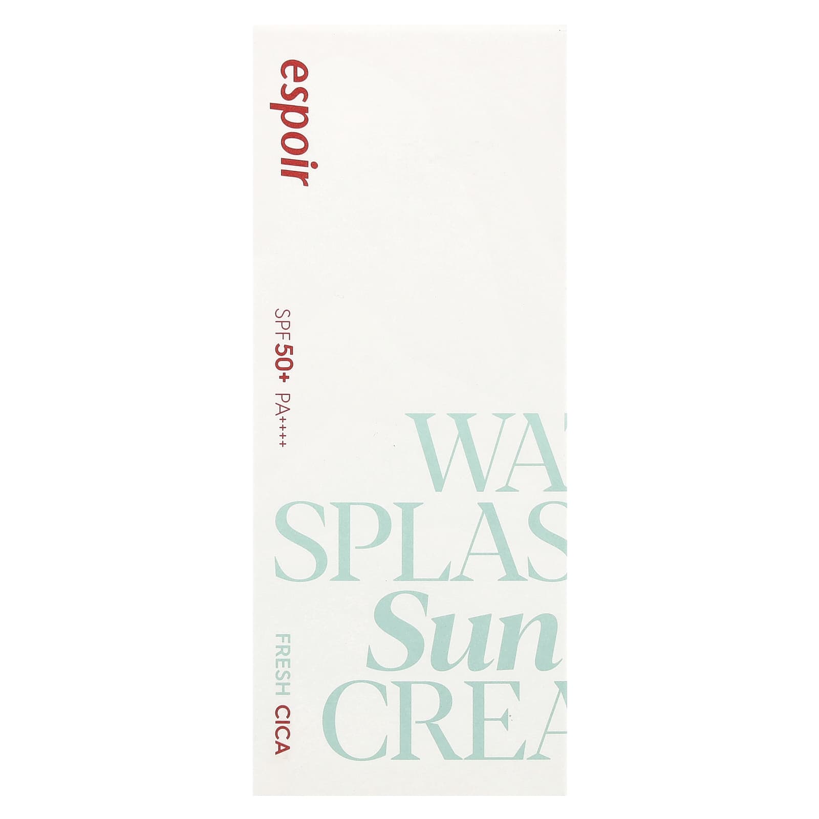 Espoir, Water Splash Sun Cream, Fresh Cica, SPF 50+ PA++++, 60 ml