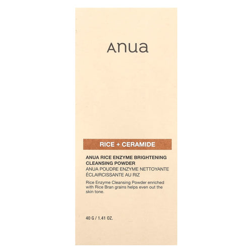 Anua, Rice Enzyme Brightening Cleansing Powder, Rice + Ceramide, 1.41 oz (40 g)