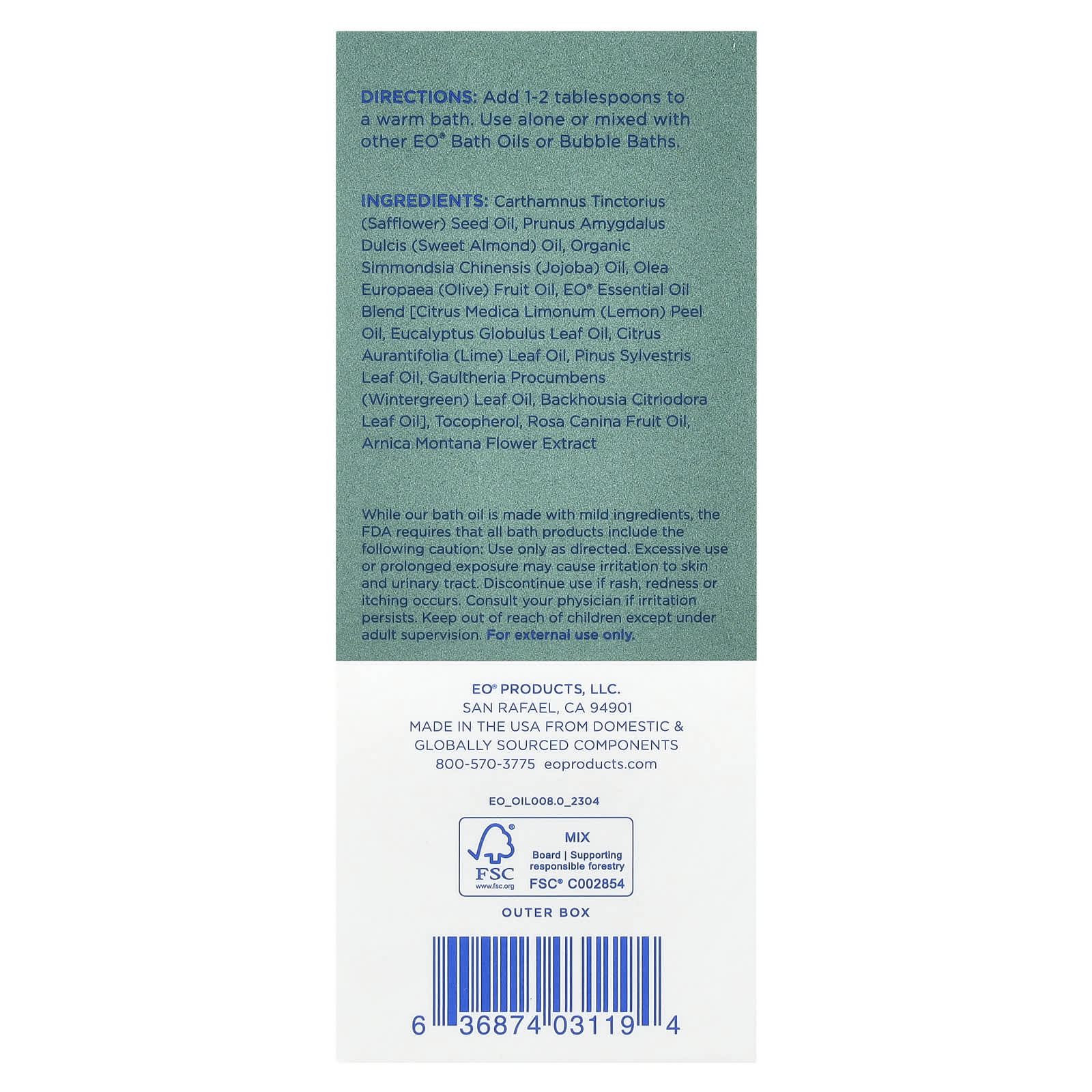 EO Products, Body Boost Bath Oil, Reviving Eucalyptus Lemon, 4 fl oz (118 ml)