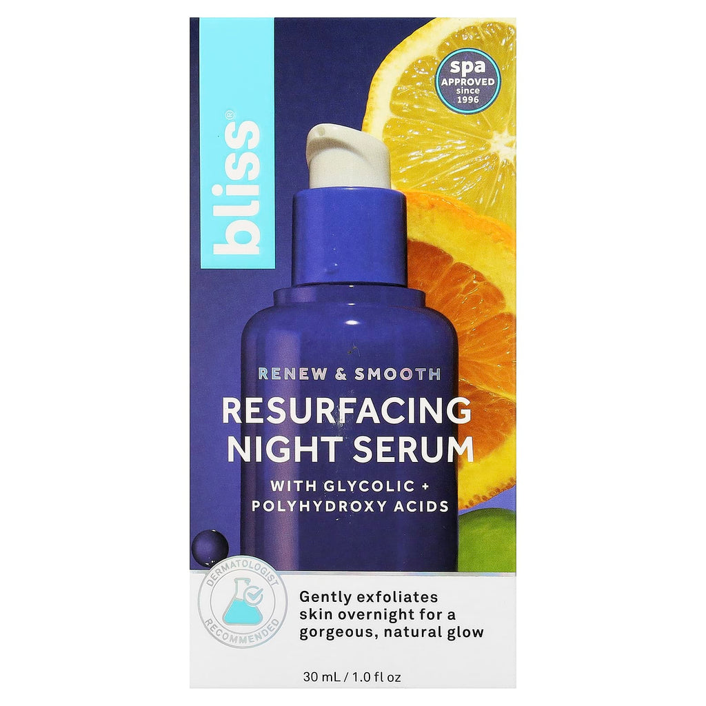 Bliss, Renew & Smooth, Resurfacing Night Serum, 1 fl oz (30 ml)