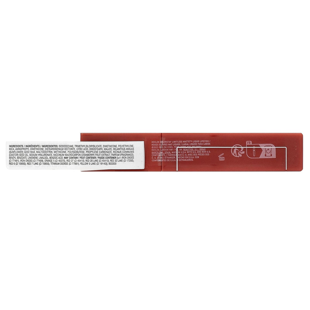 Revlon, Colorstay Limitless Matte™ Liquid Lipstick, 002 Poster Child, 0.17 fl oz (5 ml)