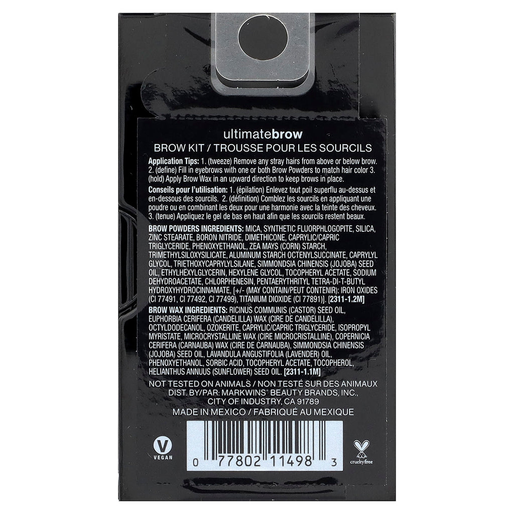 wet n wild, Ultimate Brow Kit™, 1111498 Dark Brown, 0.07 oz. (2.2 g)