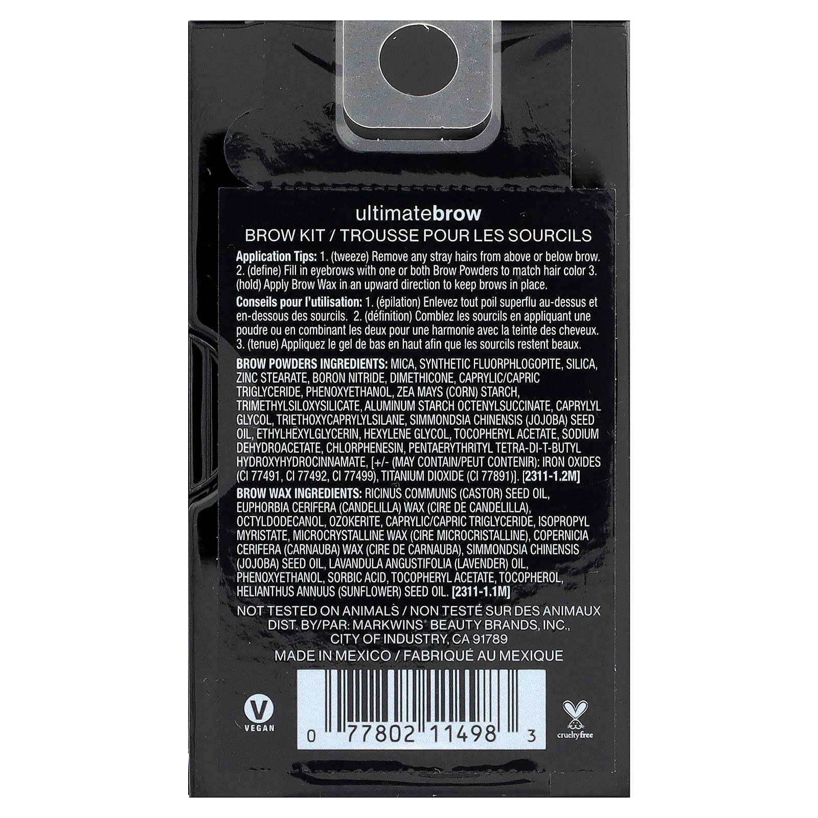wet n wild, Ultimate Brow Kit™, 1111498 Dark Brown, 0.07 oz. (2.2 g)
