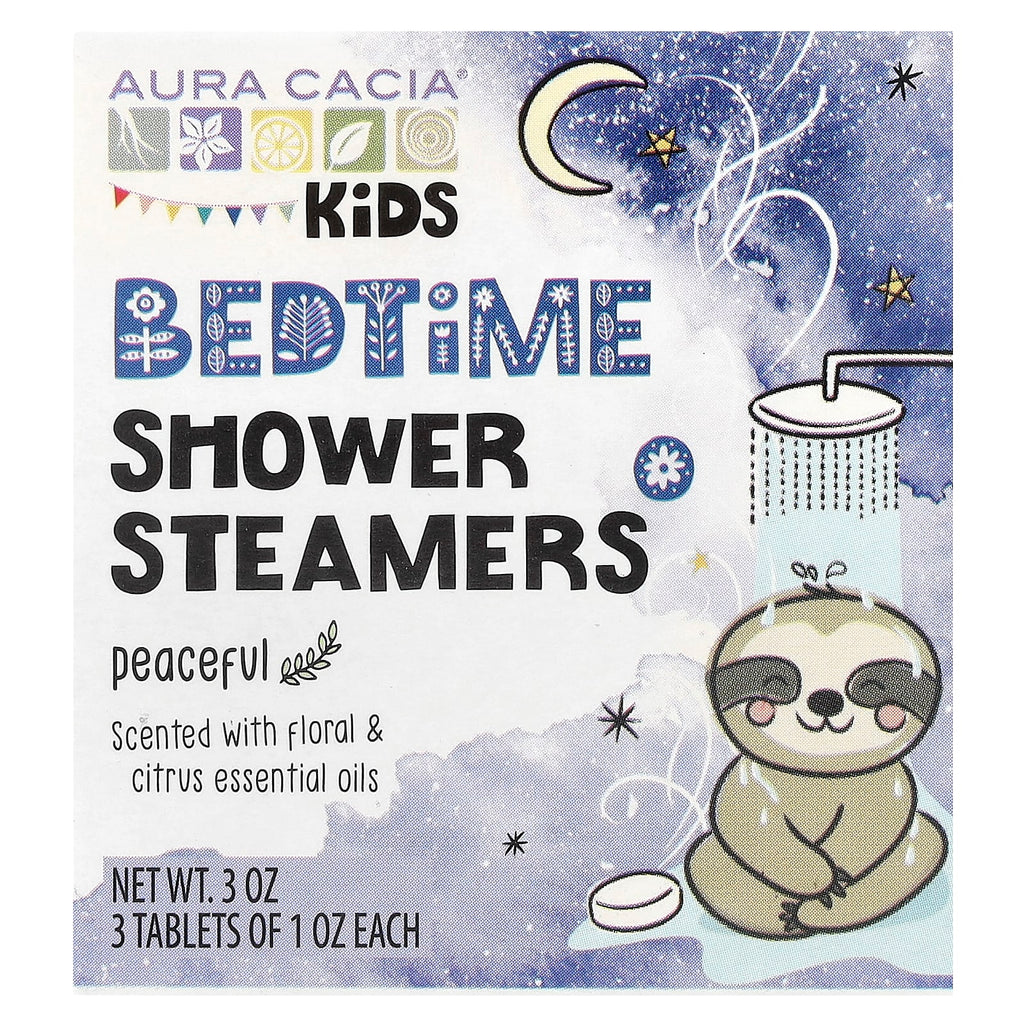 Aura Cacia, Kids, Bedtime Shower Steamers, Peaceful, 3 Tablets
