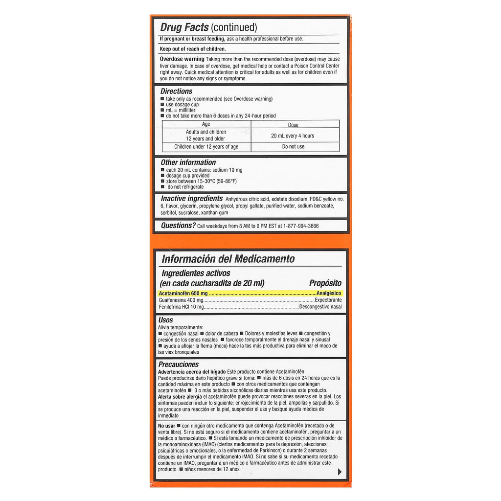 Tukol, Max Action, Sinus, Ages 12 & Over, Natural Ginger, 6 fl oz (177 ml)