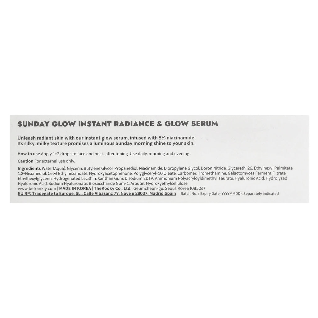 Frankly, Sunday Glow Instant Radiance & Glow Serum, 1.3 fl oz (37 ml)