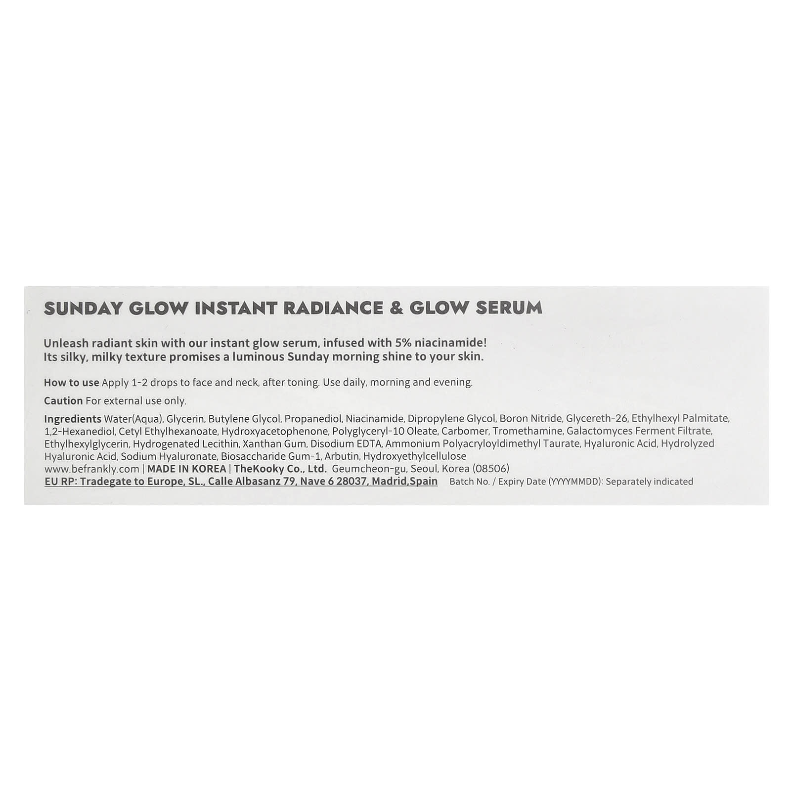 Frankly, Sunday Glow Instant Radiance & Glow Serum, 1.3 fl oz (37 ml)