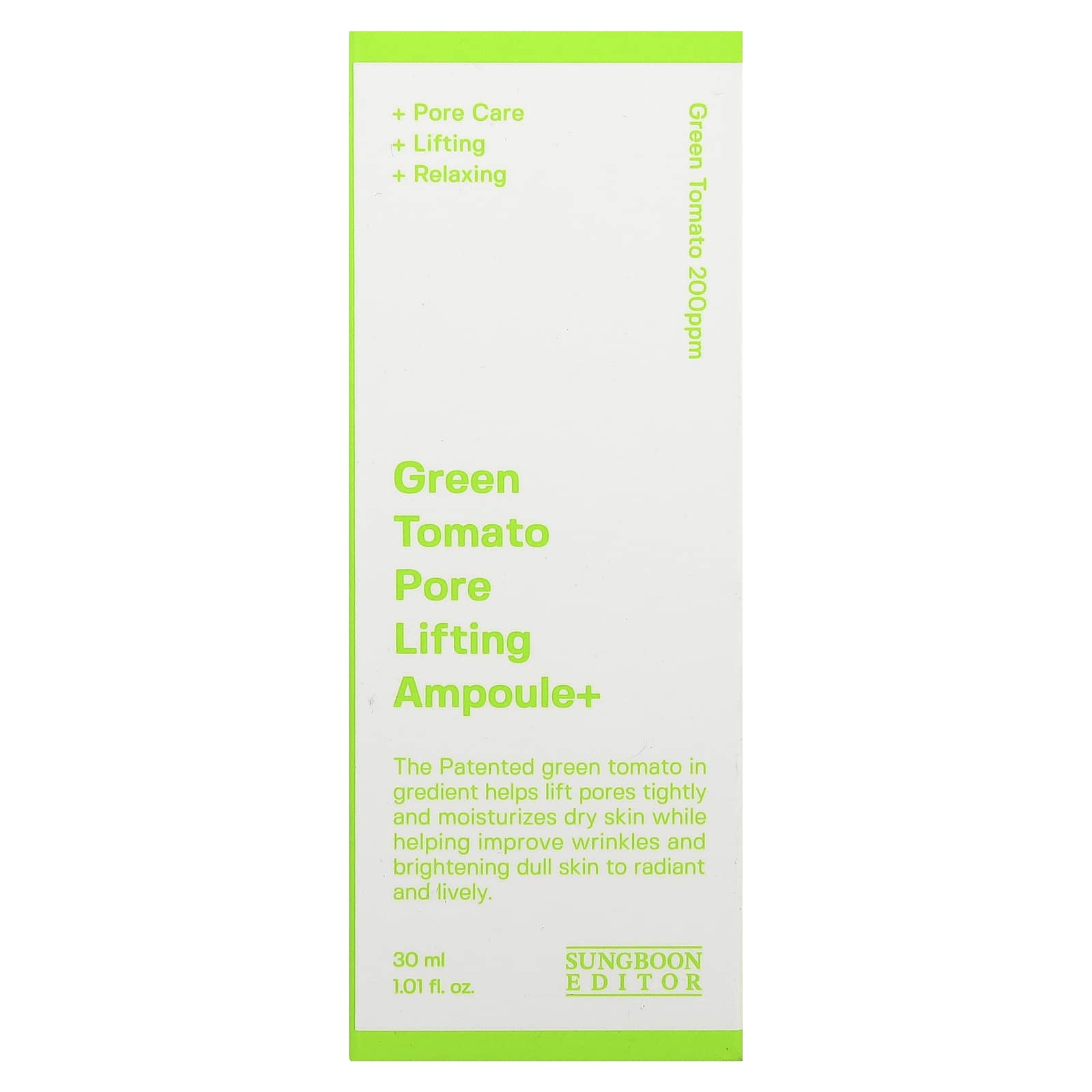 Sungboon Editor, Green Tomato Pore Lifting Ampoule+, 1.01 fl oz (30 ml)