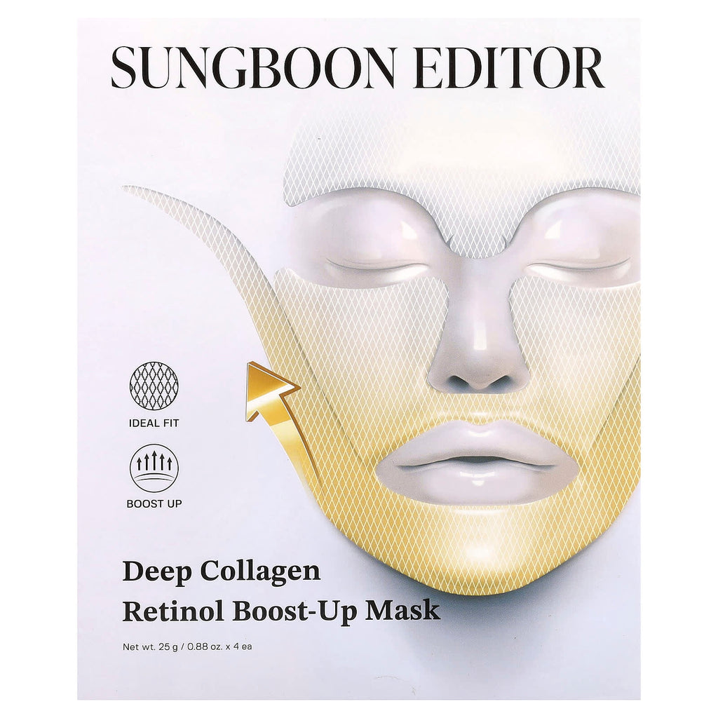 Sungboon Editor, Deep Collagen Retinol Boost-Up Beauty Mask , 4 Sheets, 0.88 oz (25 g) Each