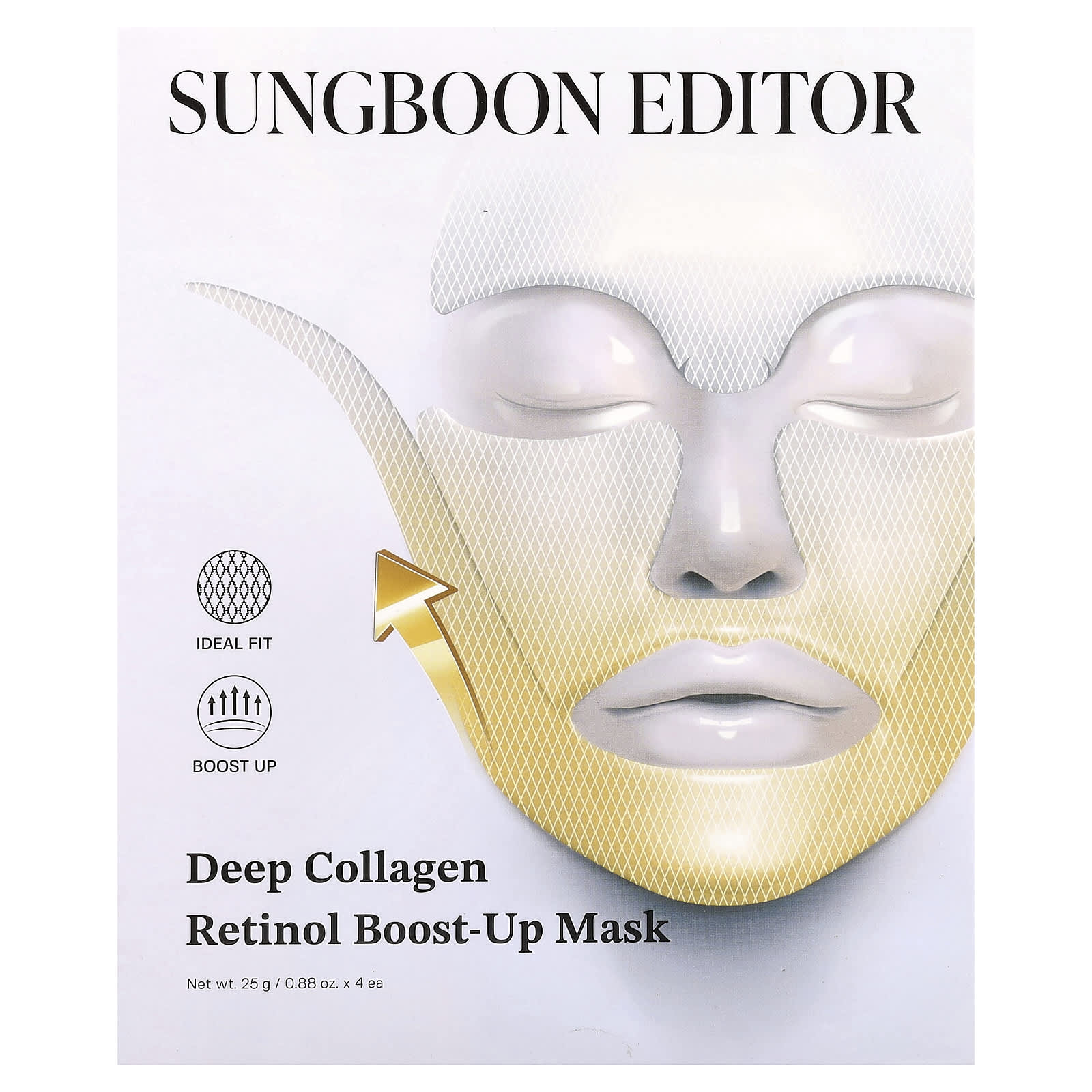 Sungboon Editor, Deep Collagen Retinol Boost-Up Beauty Mask , 4 Sheets, 0.88 oz (25 g) Each