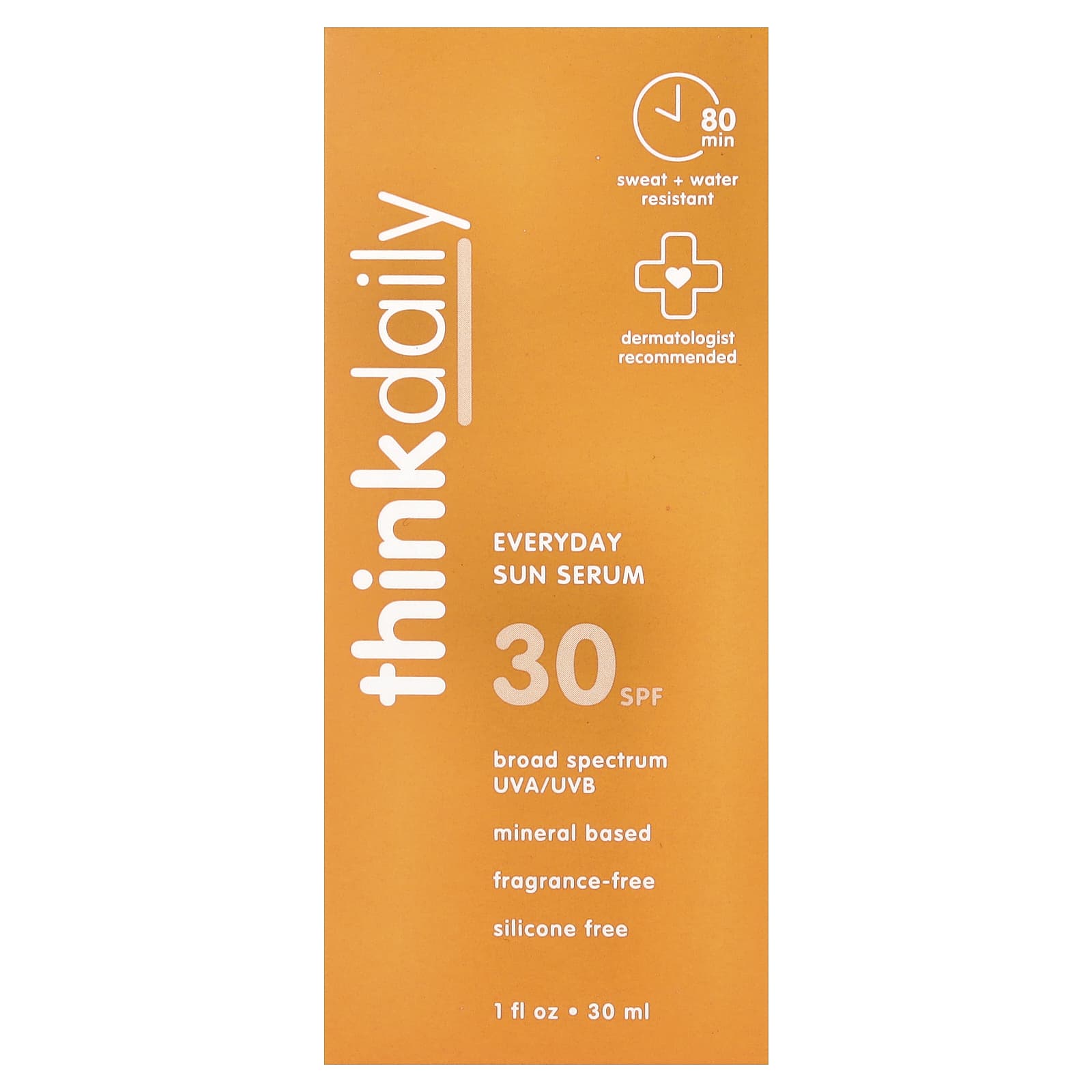 think, Thinkdaily, Everyday Sun Serum, SPF 30, Fragrance Free, 1 fl oz (30 ml)
