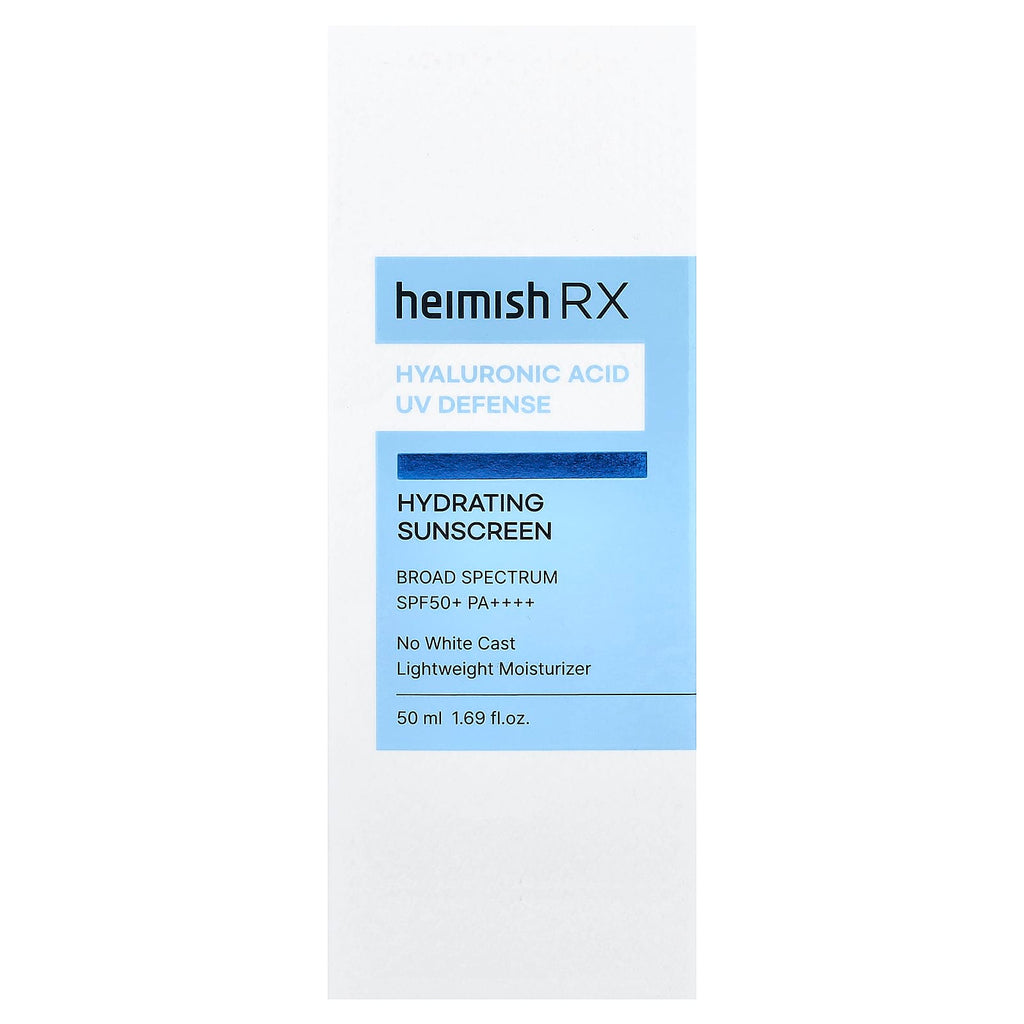 Heimish, Hydrating Sunscreen, Hyaluronic Acid UV Defense, SPF 50+ PA++++, 1.69 fl oz (50 ml)
