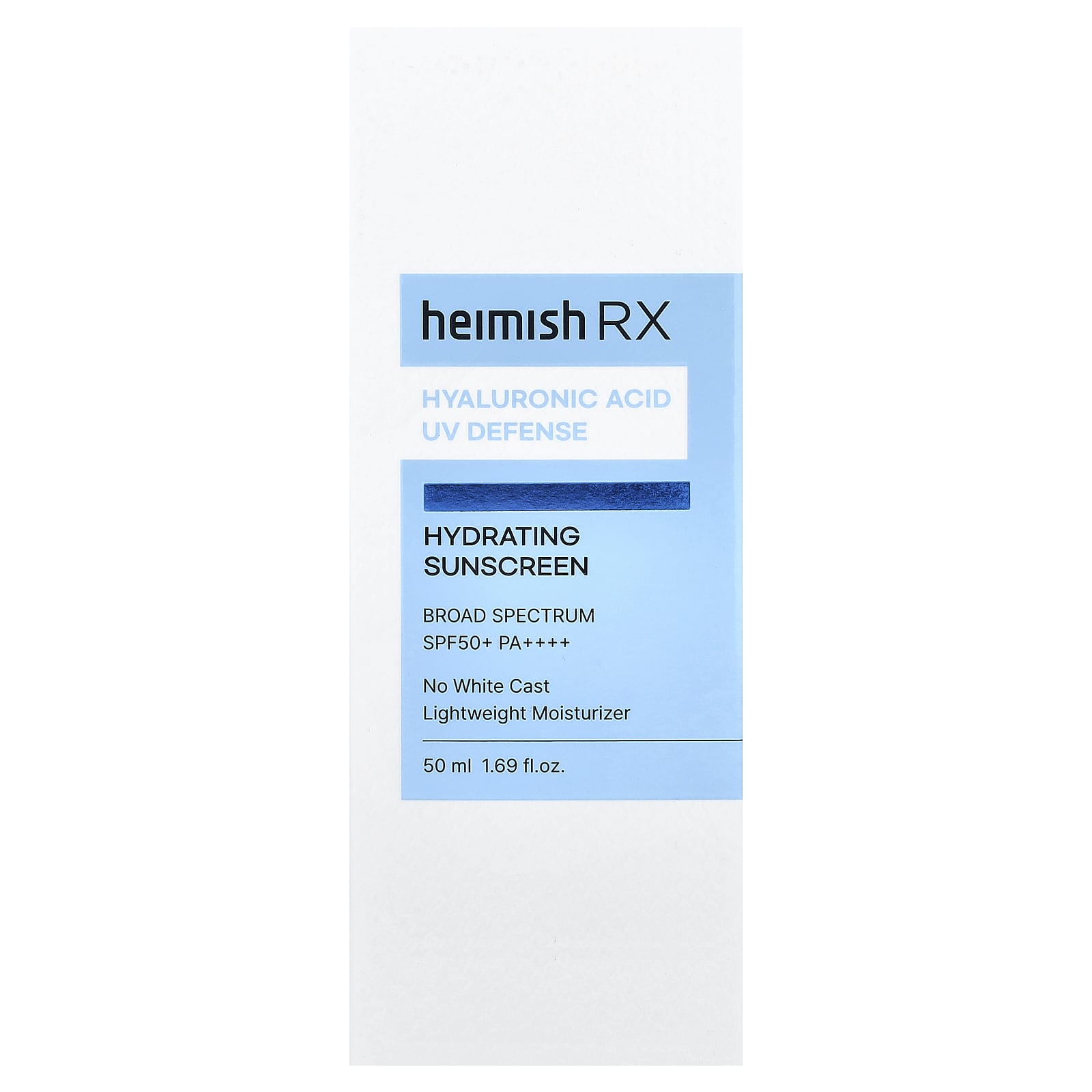 Heimish, Hydrating Sunscreen, Hyaluronic Acid UV Defense, SPF 50+ PA++++, 1.69 fl oz (50 ml)