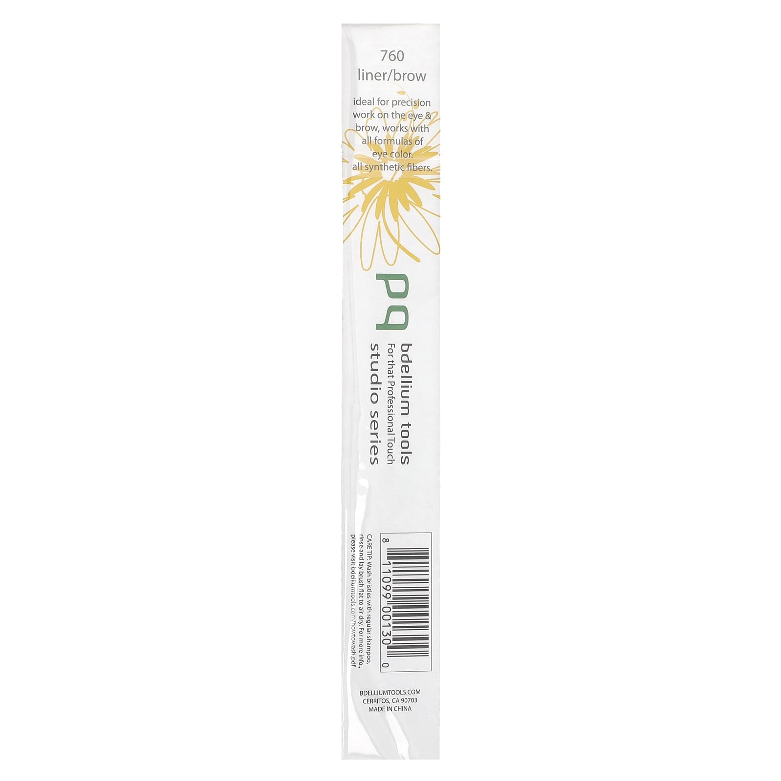 Bdellium Tools, Studio Series, Liner/Brow Brush, Eyes 760, 1 Brush