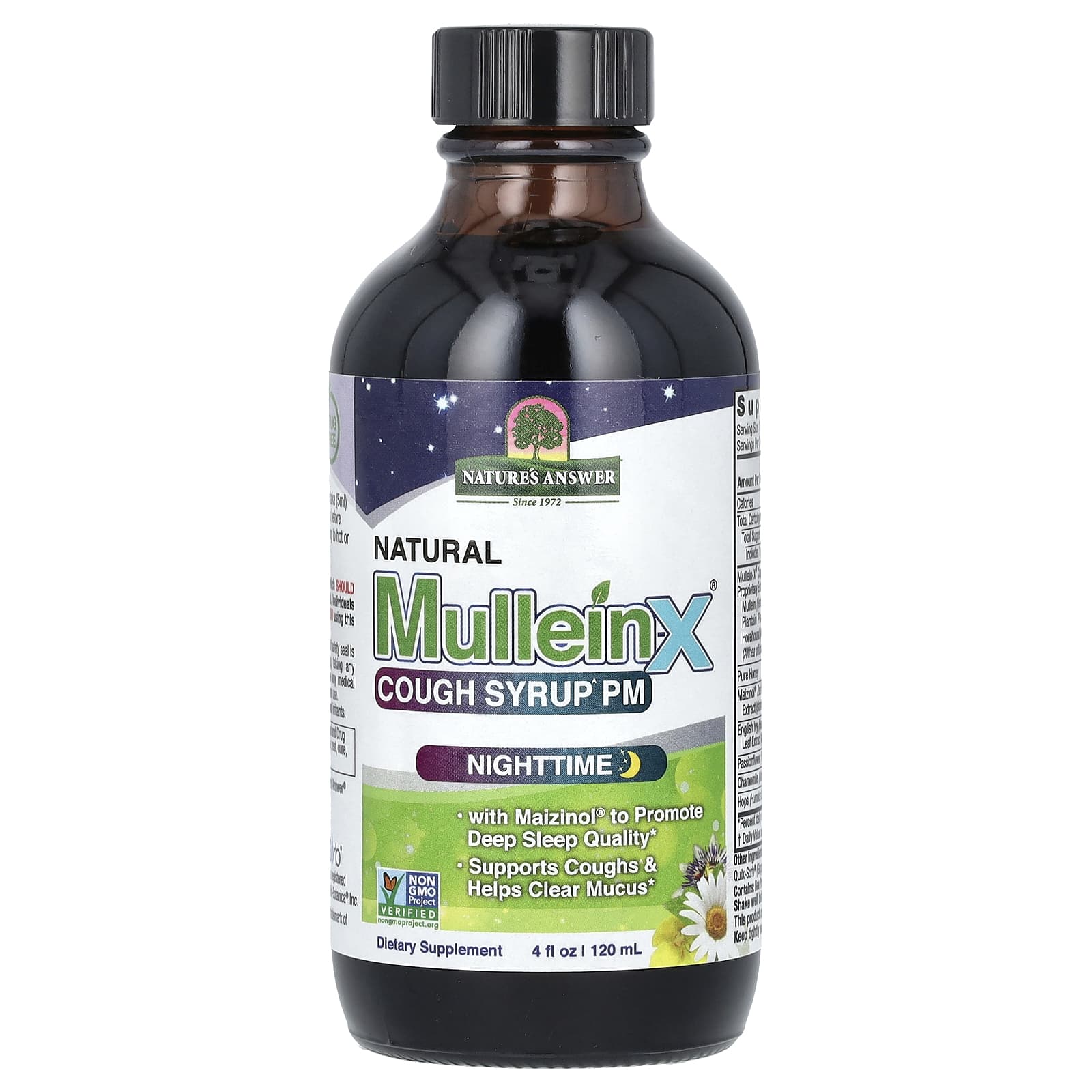 Nature's Answer, Natural Mullein-X Cough Syrup PM, Nighttime , 4 fl oz (120 ml)