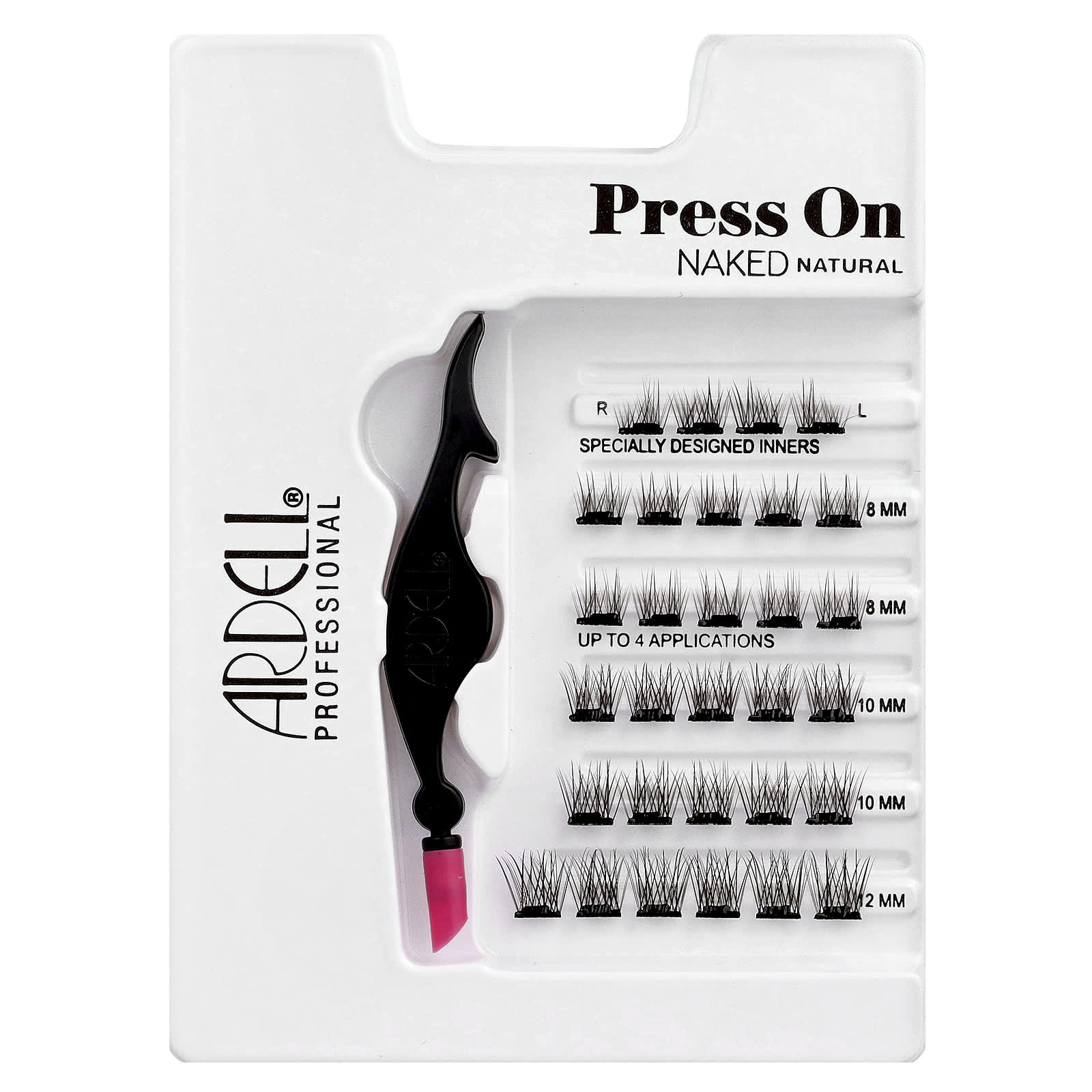 Ardell, Press On, Pre-Glued Underlash Extensions, Naked Natural, 30 Pre-Glued Clusters and Applicator
