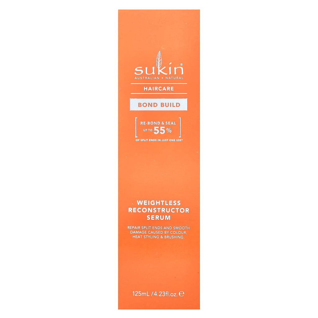 Sukin, Haircare, Bond Build, Weightless Reconstructor Serum, 4.23 fl oz (125 ml)