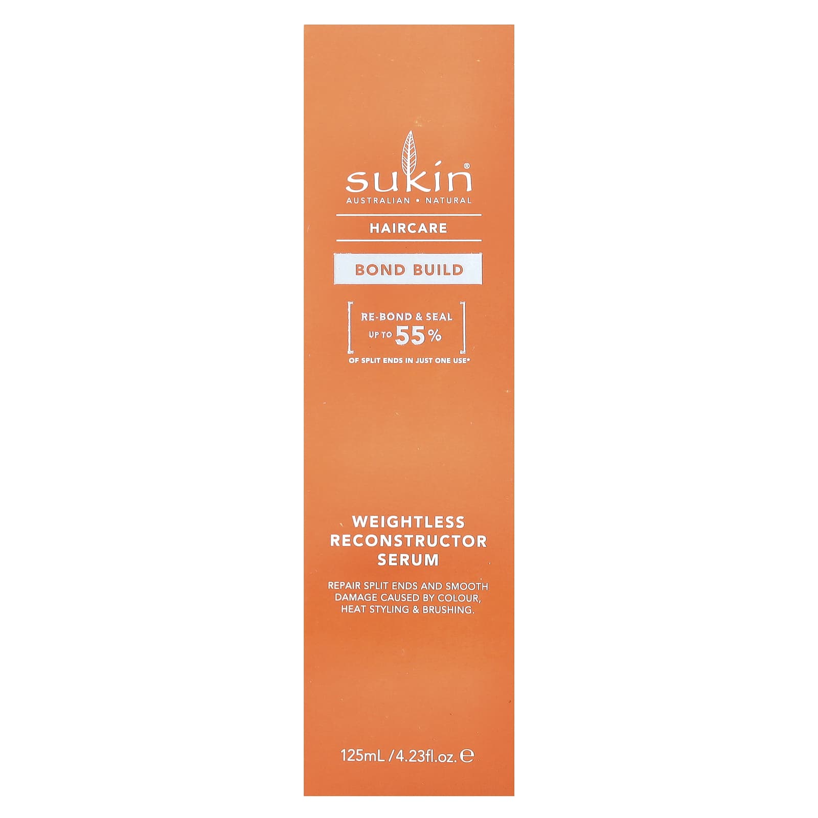 Sukin, Haircare, Bond Build, Weightless Reconstructor Serum, 4.23 fl oz (125 ml)