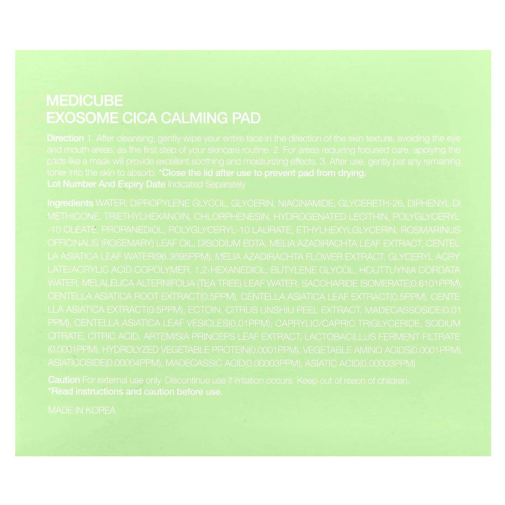 Medicube, Exosome Cica Calming Pad, 100 Pads, 5.07 fl oz (150 ml)
