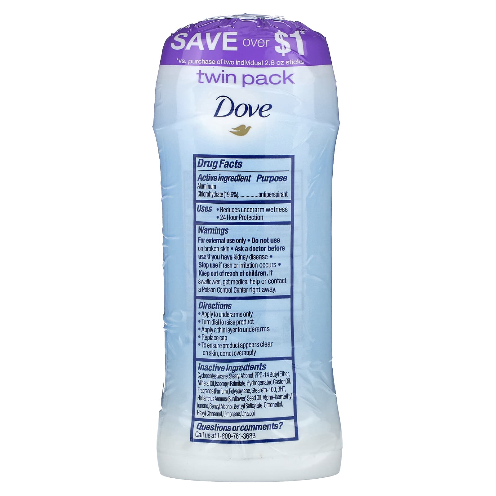 Dove, Antiperspirant Deodorant, Fresh, 2 Pack, 2.6 oz (74 g) Each