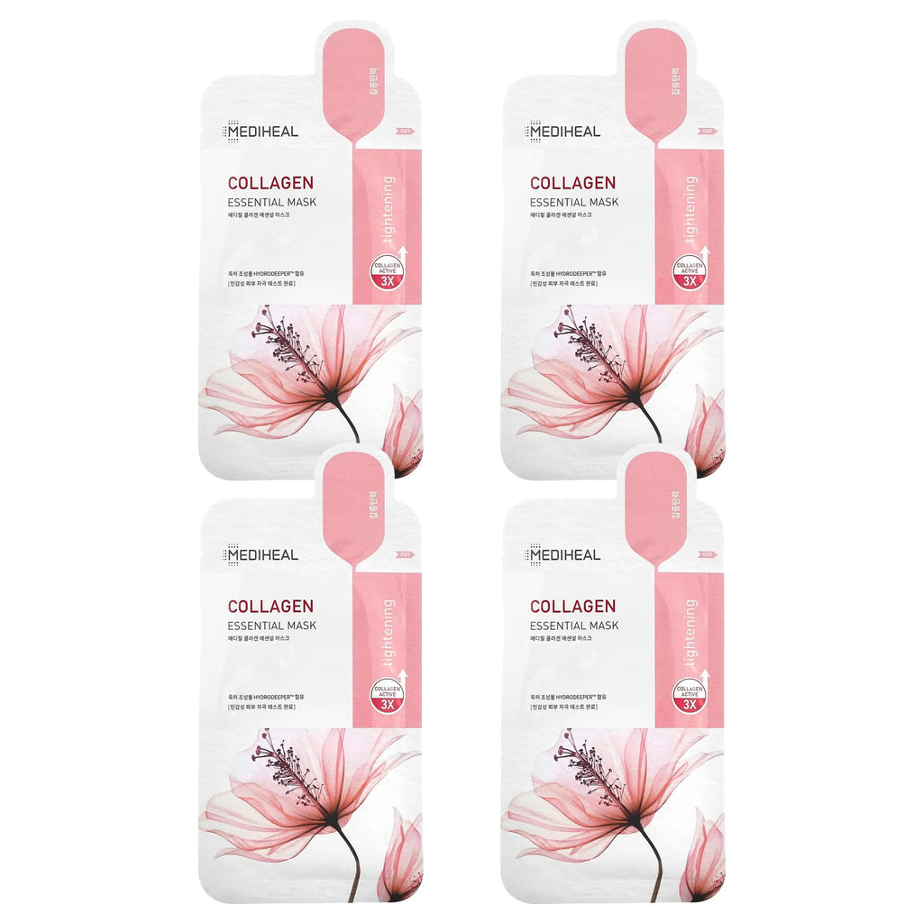MEDIHEAL, Collagen, Essential Beauty Mask, 4 Sheets, 0.81 fl oz (24 ml)